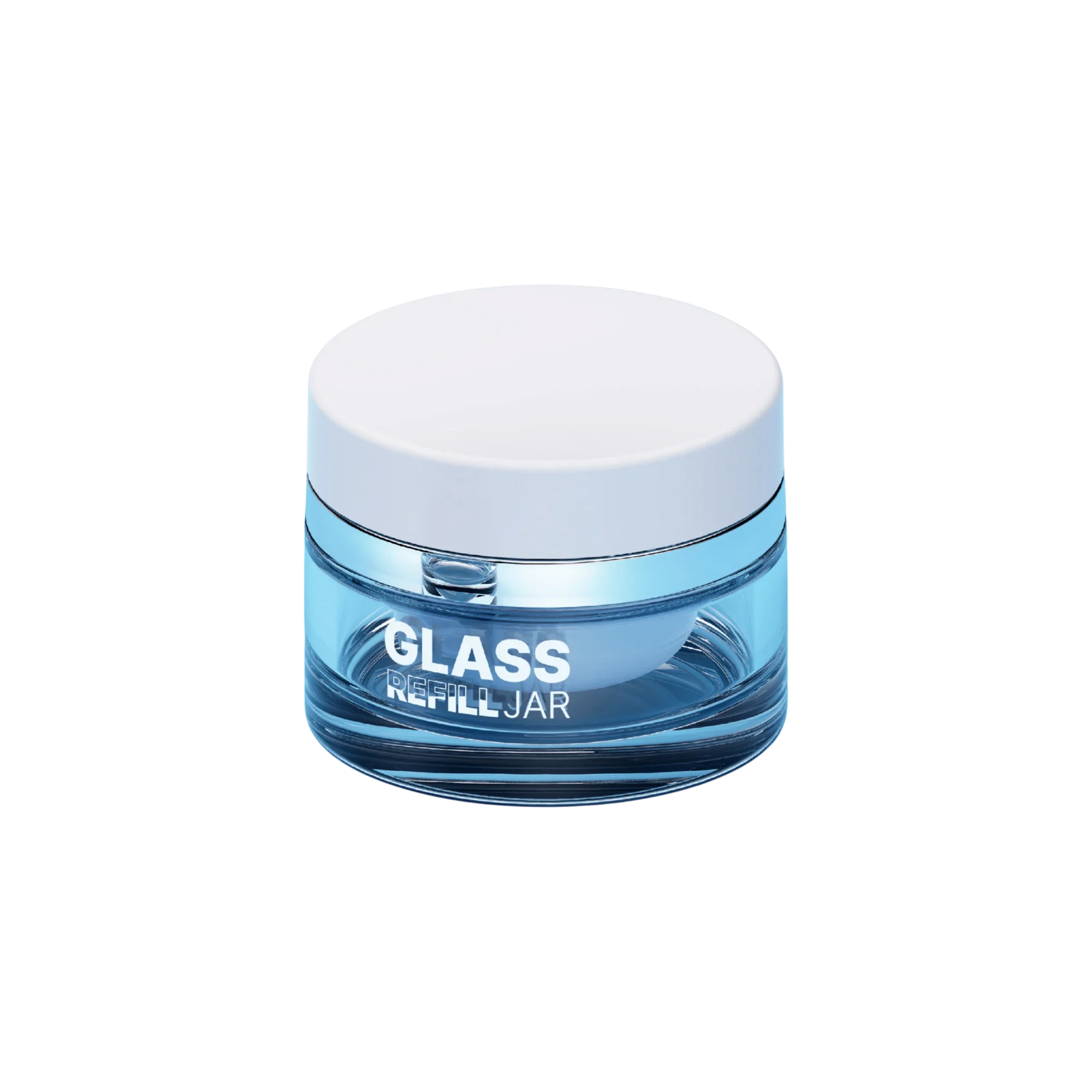 1.7oz/50ml Refillable Glass Double-Wall Face Cream Jar with PP Inner Pod Refill & Cap
