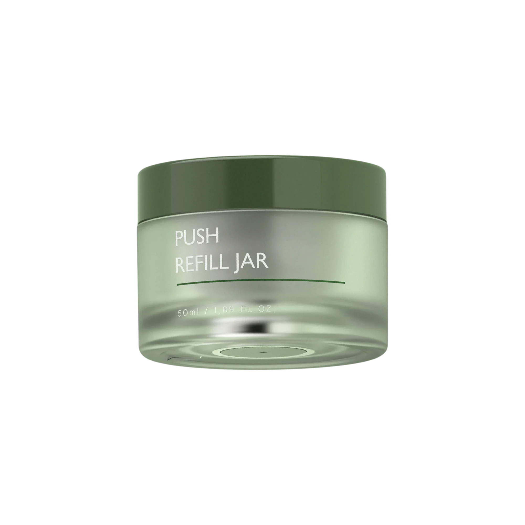 1.7oz/50ml Refillable PETG Round Face Cream Jar with Push-Button Inner Refill Pod