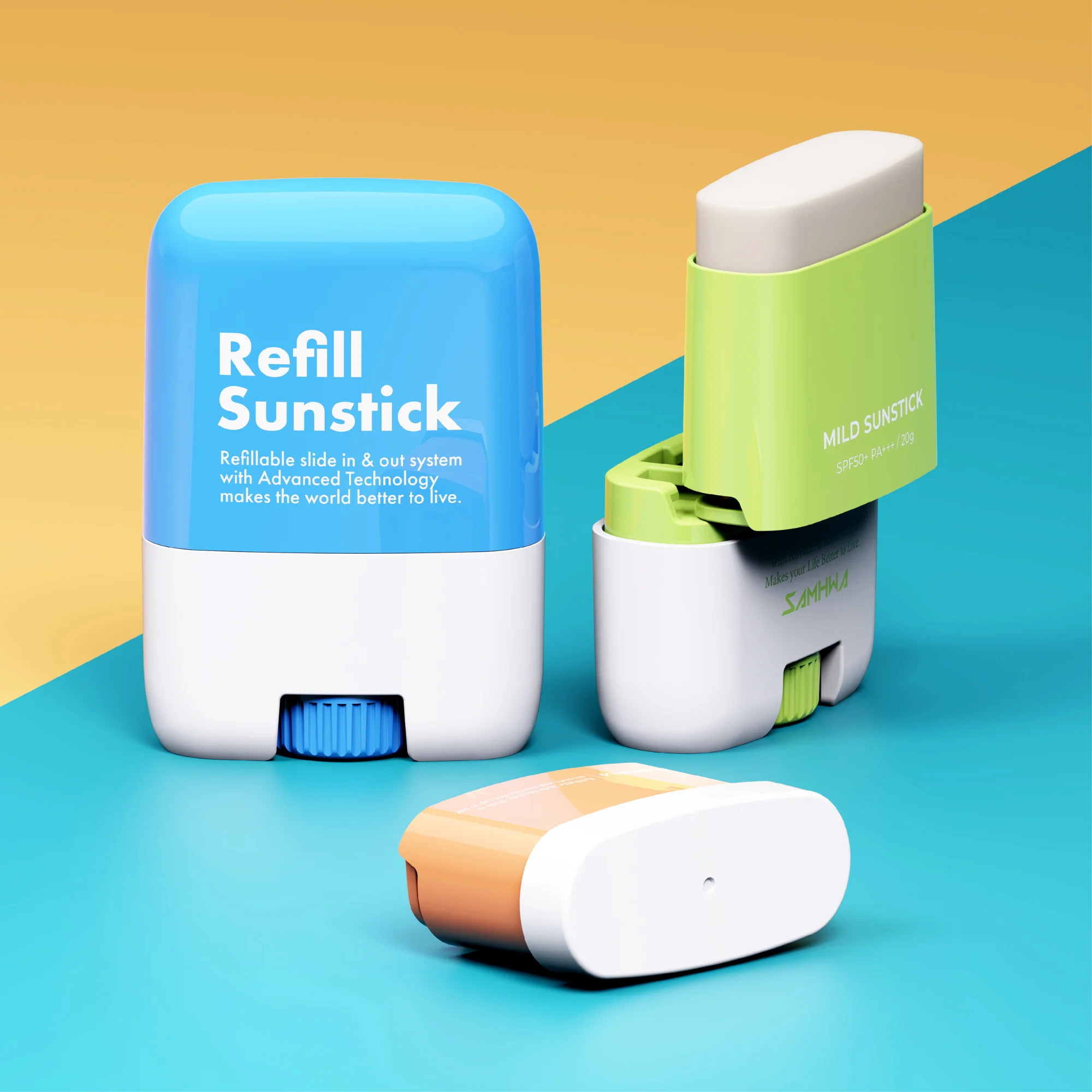 Samhwa Korea zero-waste deodorant stick with refillable system