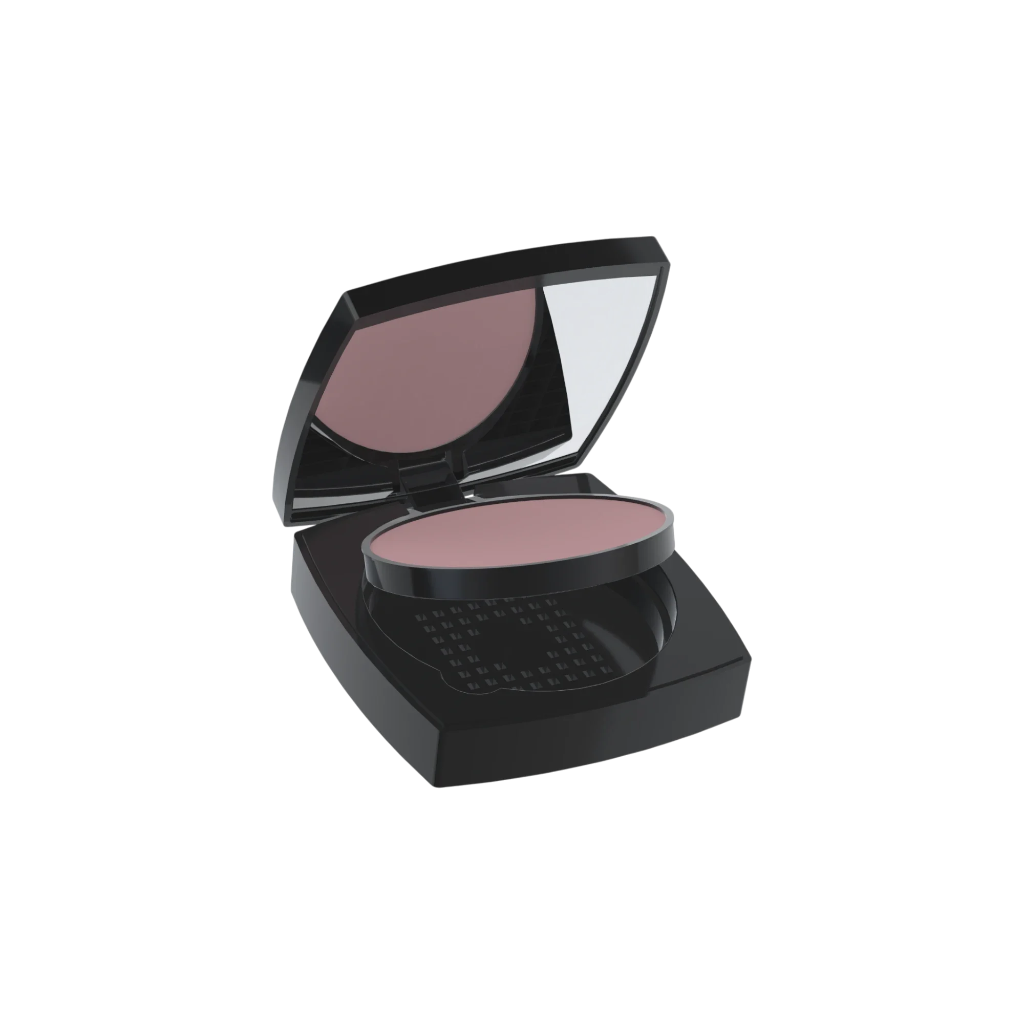 OPL Innovation Single-Pan Square ABS Cushion Compact with Round Two-Tier Well, Mirror & Magnetic Closure
