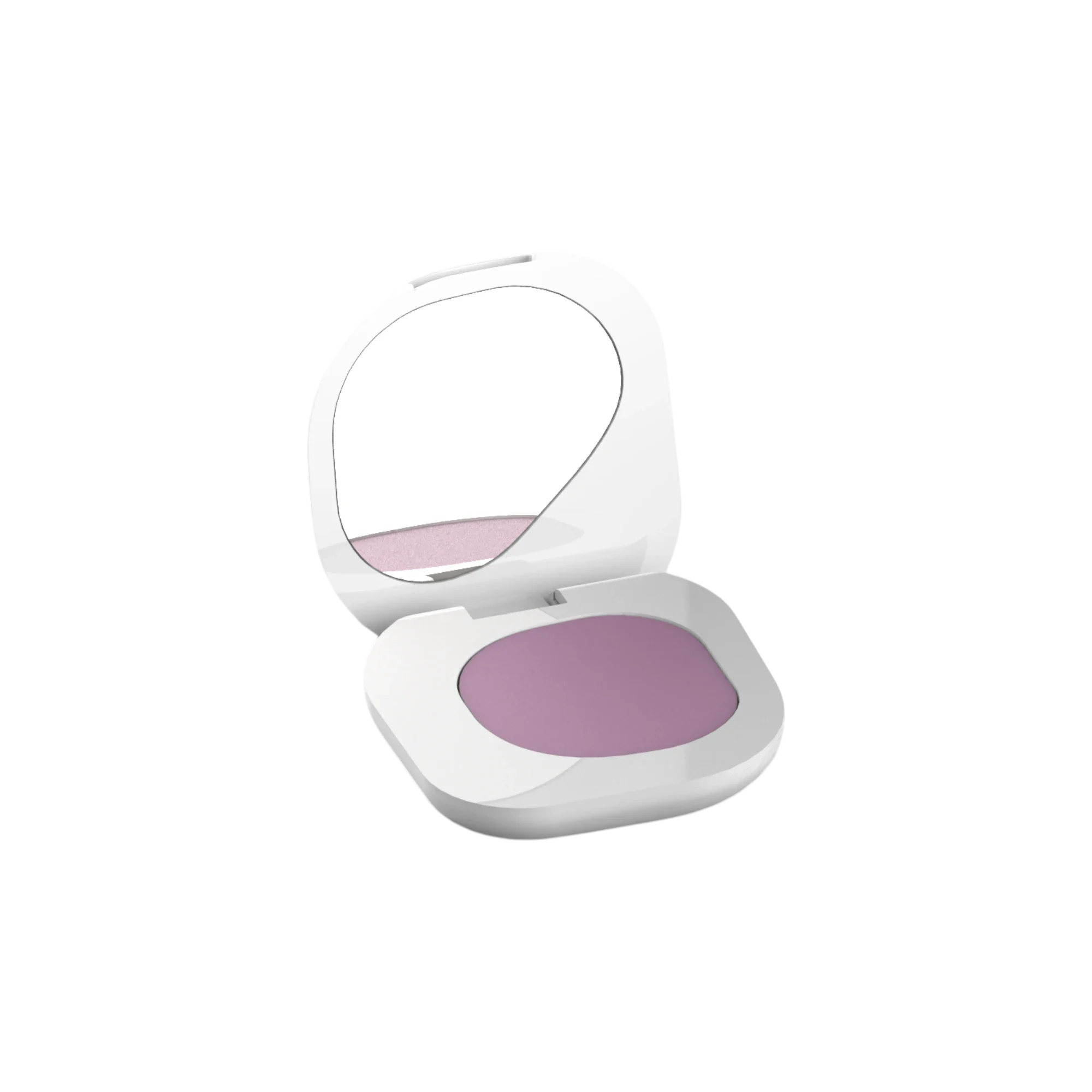 OPL Innovation Single-Pan Squircle ABS Blush & Pressed Powder Compact with Domed Lid & Pebble Contour Mirror