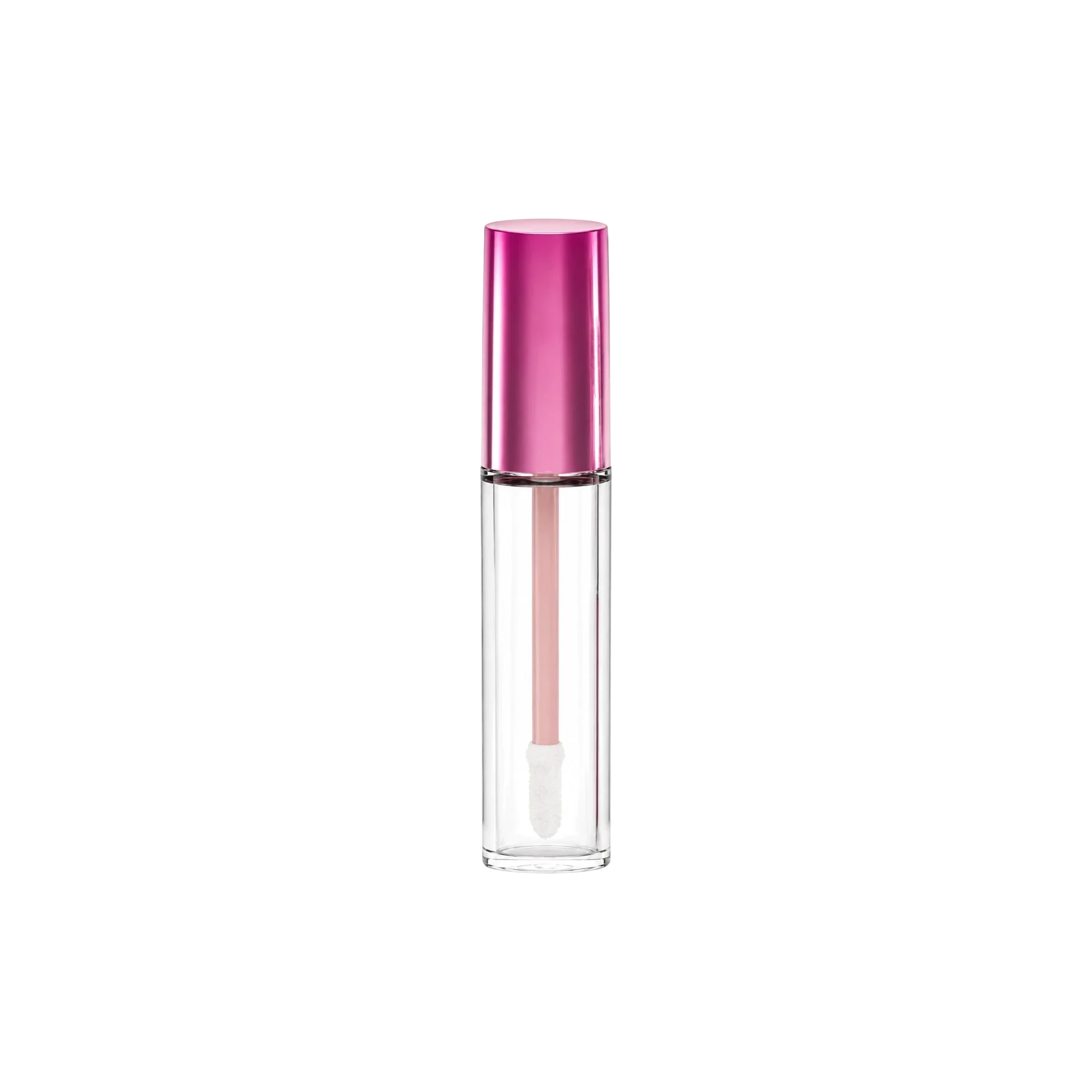Sambound New Material Technology 16.2ml / 0.55oz PETG Cylinder Lip Gloss Tube with ABS Cap, Wiper & Customizable Doe-Foot Wand Applicator
