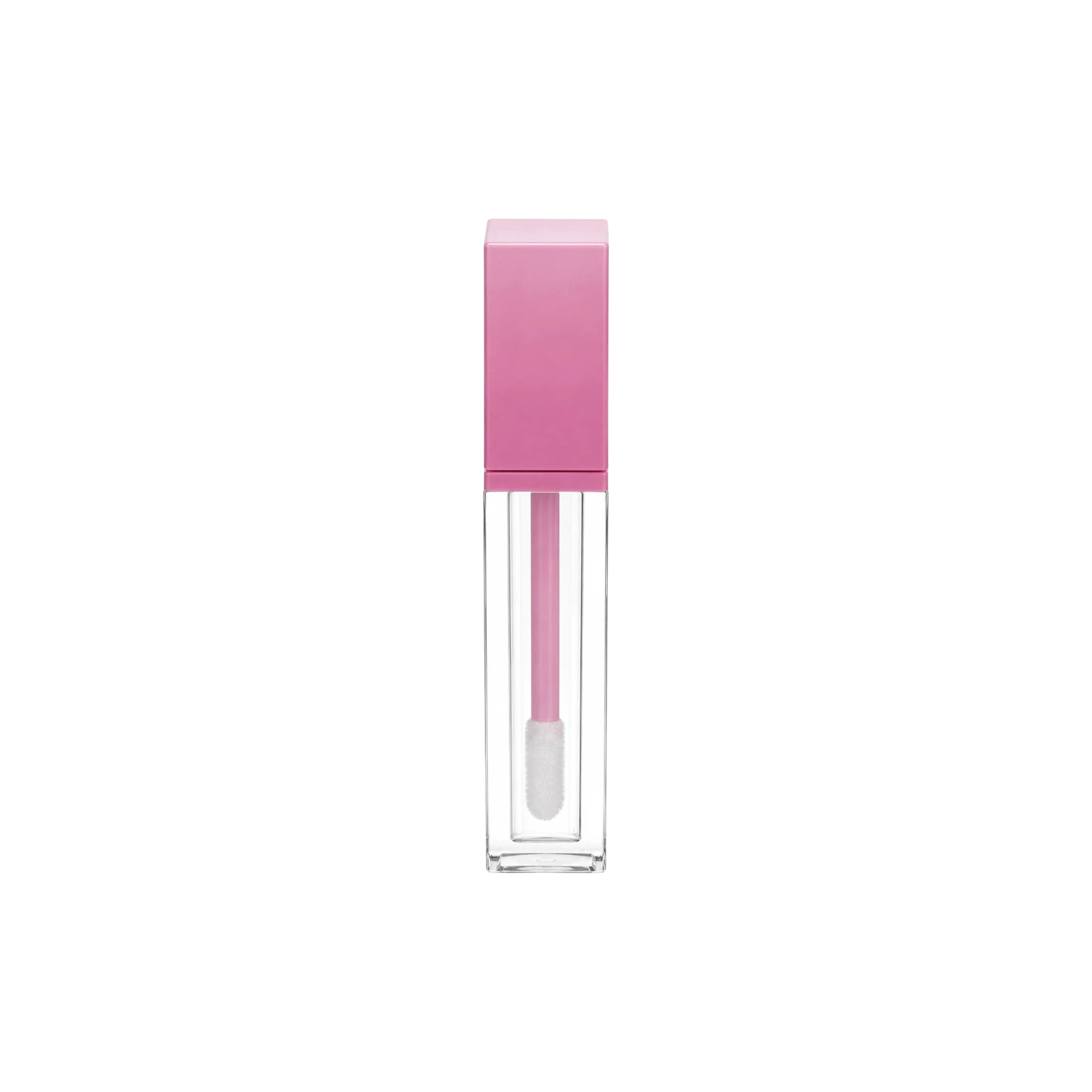 Sambound New Material Technology 0.24oz / 7.2ml Thick-Wall PETG Square Lip Gloss Tube with ABS Cap & Flocked Doe Foot Applicator