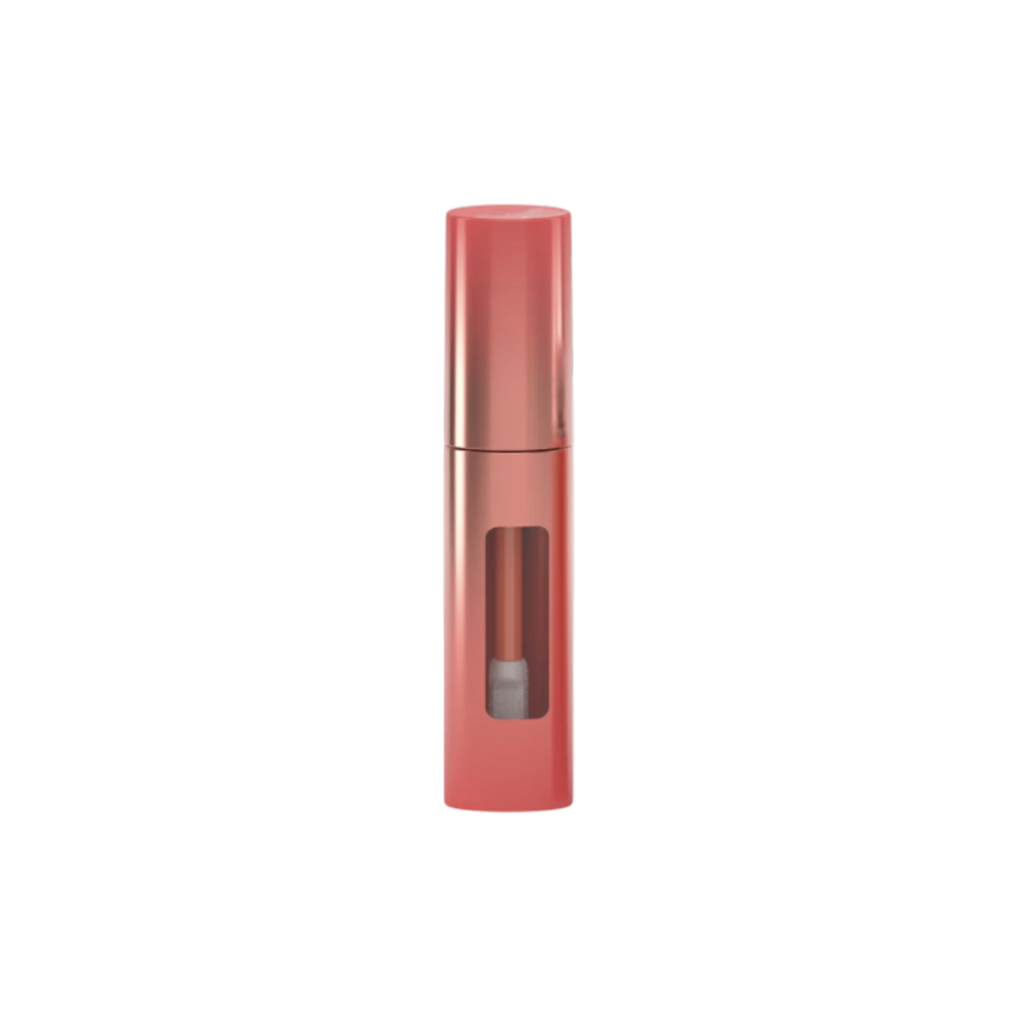 0.21oz / 6.1ml Double-Walled PETG Cylinder Lip Gloss Tube with Color-Indicator Window, ABS Cap & Customizable Wand Applicator