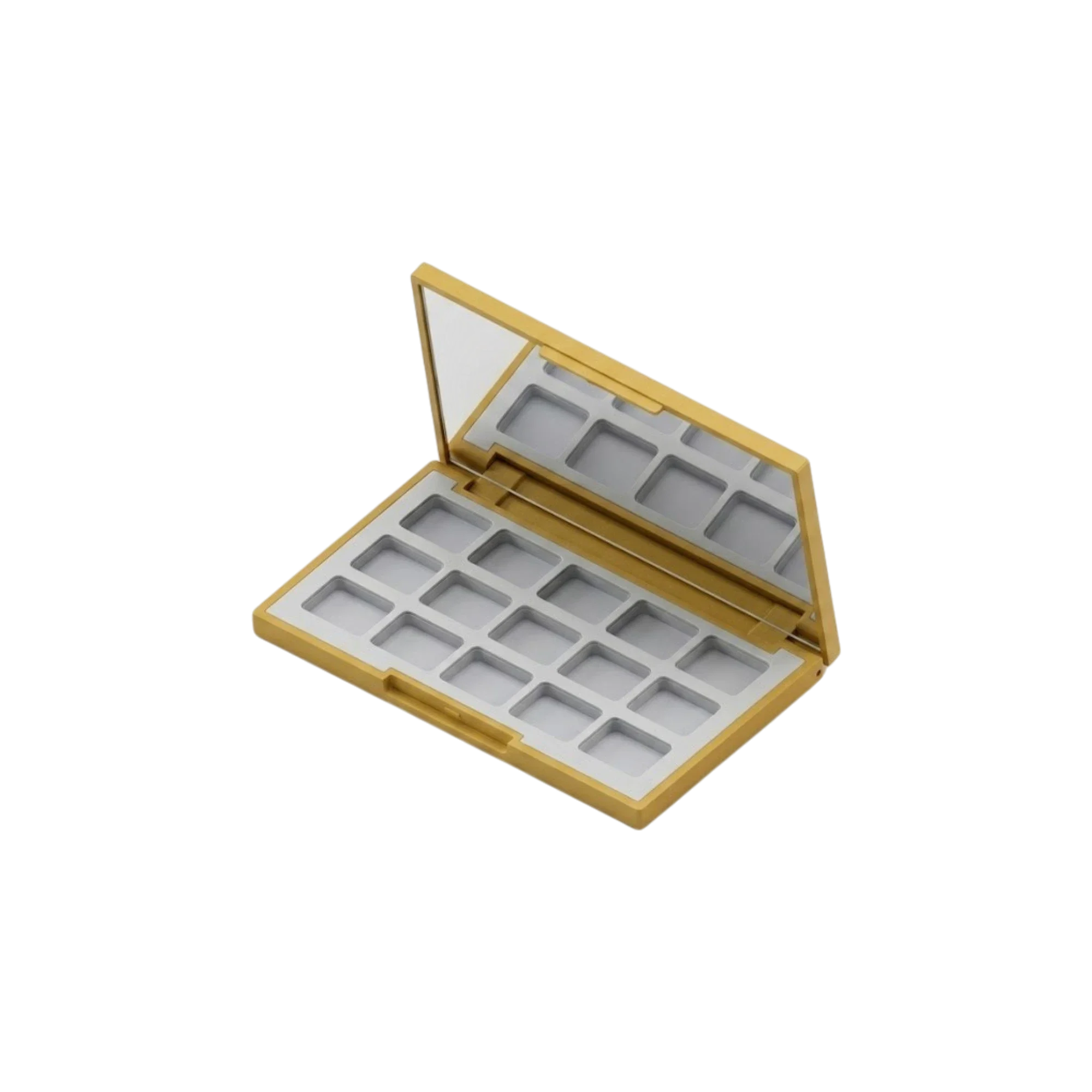 Sambound New Material Technology 15-Pan Rectangular Dual-Tone ABS Eyeshadow Palette with Rectangular Wells & Mirror
