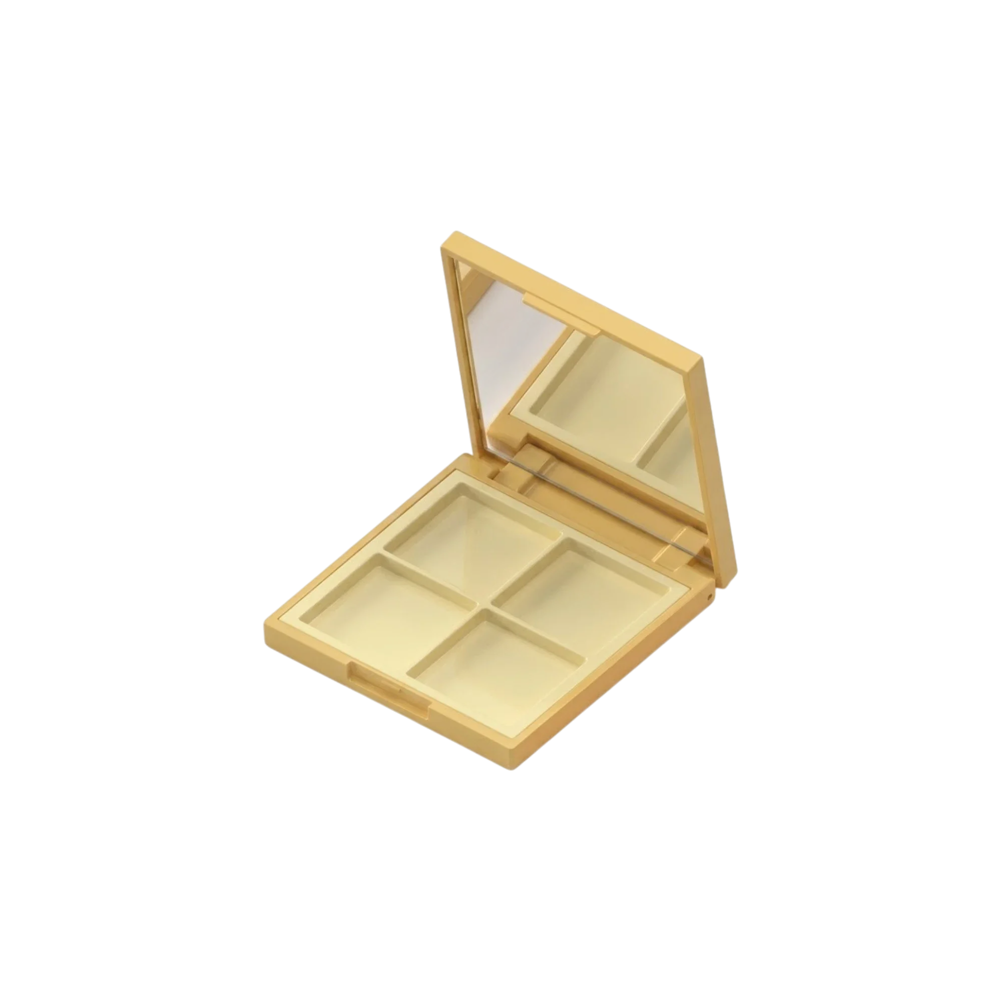 Sambound New Material Technology 4-Pan Square Dual-Tone ABS Eyeshadow Palette with Square Wells & Mirror