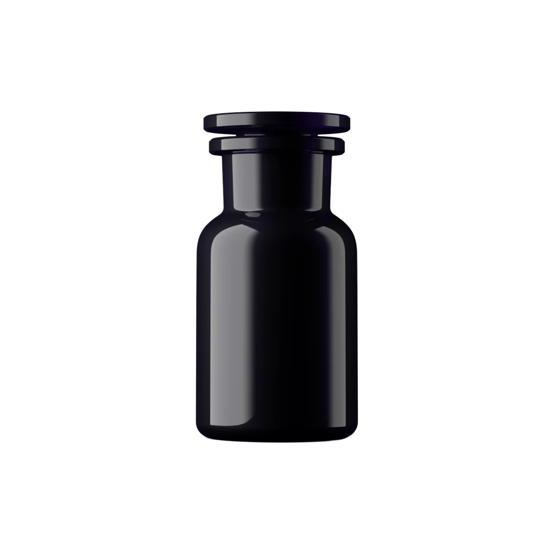 MIRON Violetglass 3.4oz / 100ml Violet Glass Round Apothecary Jar with Glass Stopper