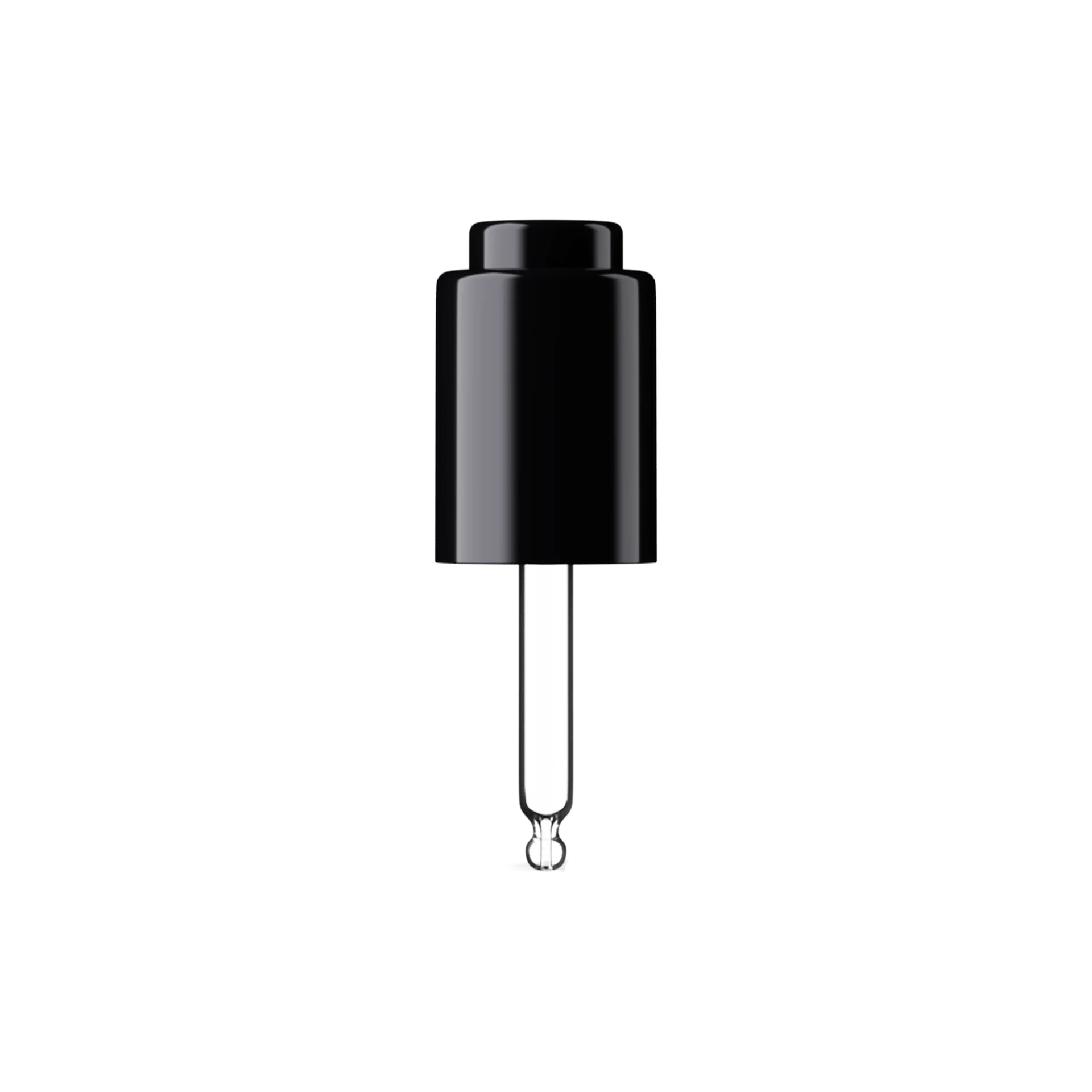 MIRON Violetglass 18-415 Black Push-Button Pipette Dropper with Straight Ball Tip, 0.35cc Dosage