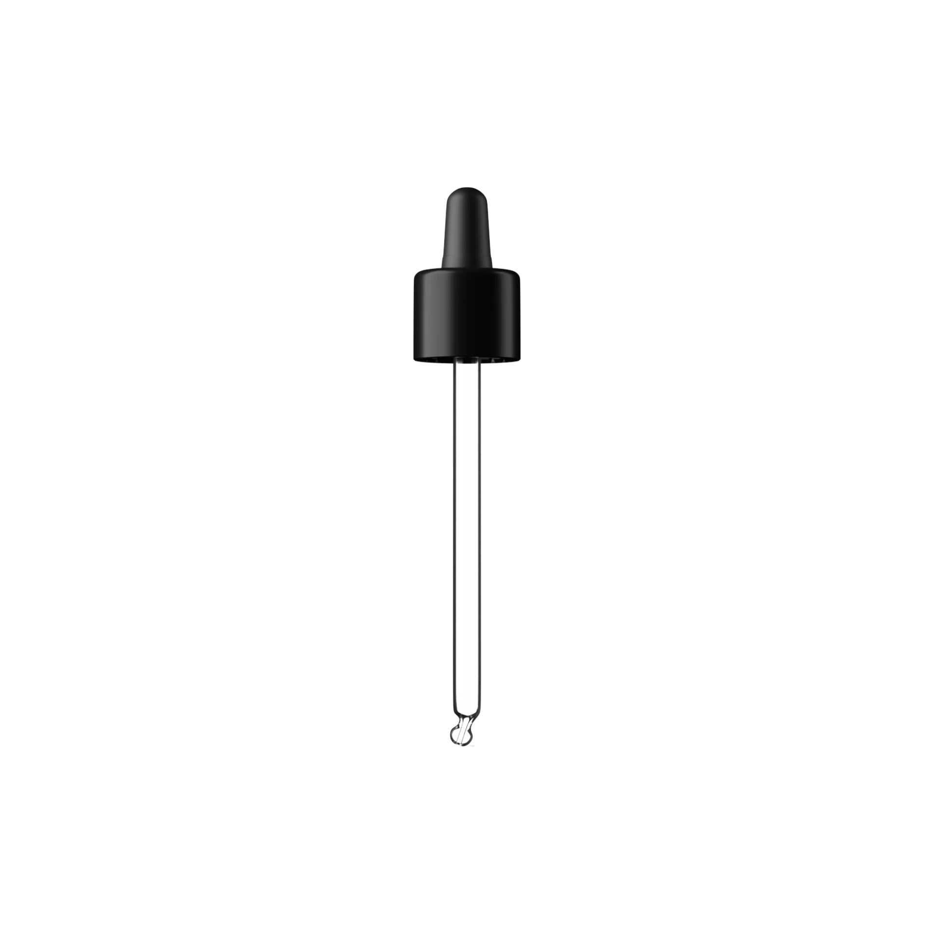 MIRON Violetglass 18-DIN Black TPE Bulb Pipette Dropper with Tamper-Evident Band & Bent Ball Glass Tip, 0.7cc Dosage (Orion 50/60-106)
