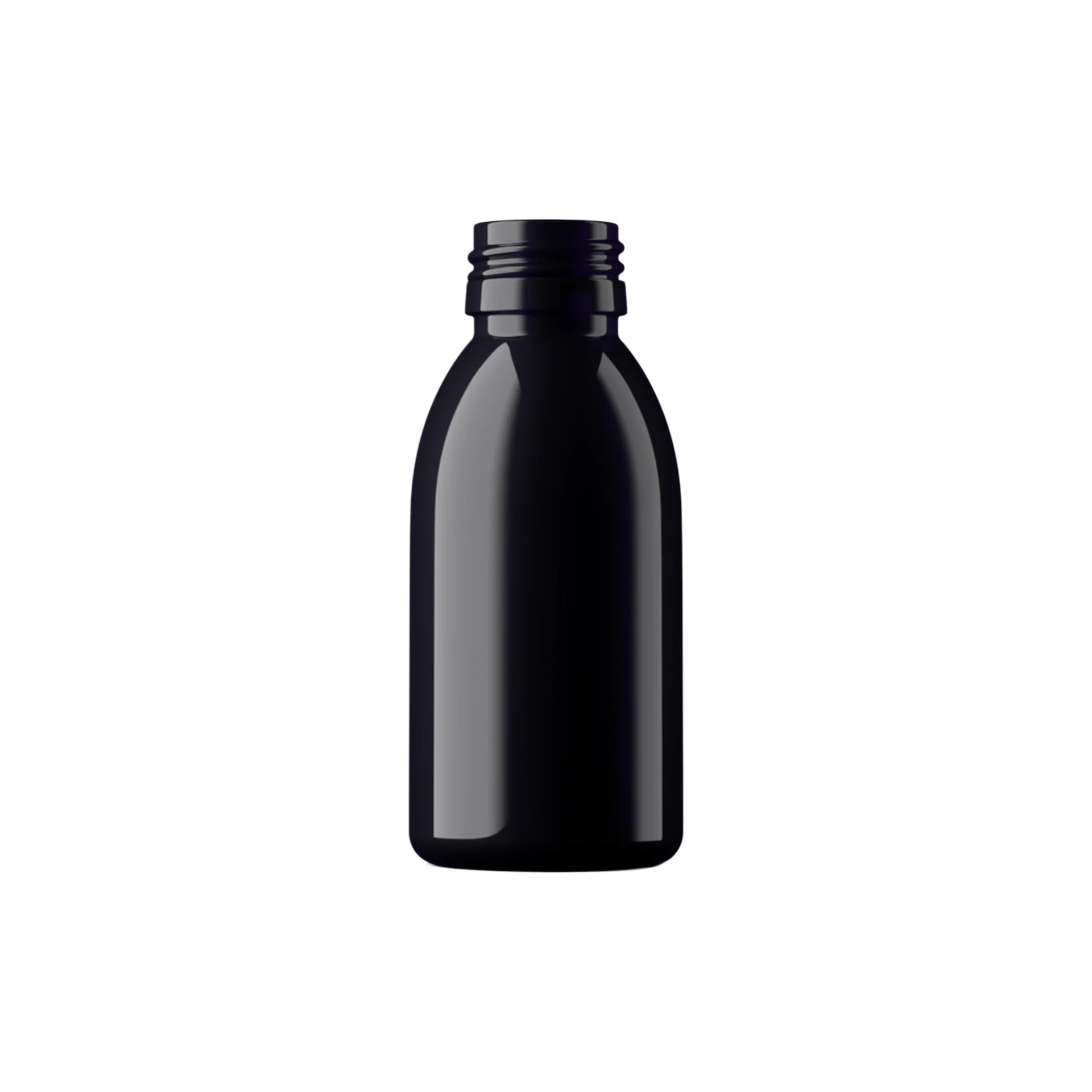 MIRON Violetglass 3.4oz / 100ml Light-Protective Violet Glass Boston Round Bottle with 28mm Pilfer Proof Finish