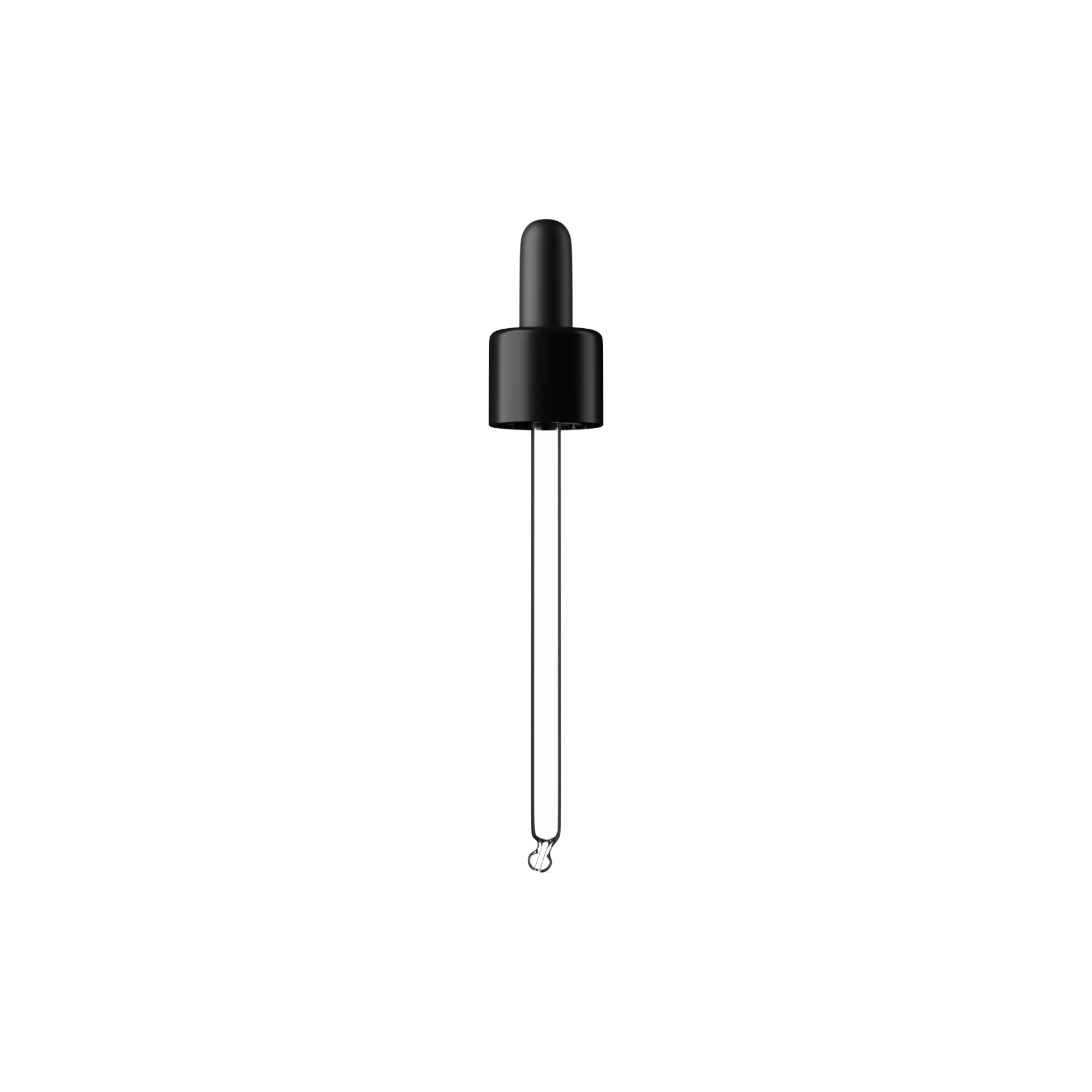 MIRON Violetglass 18-DIN Black TPE Bulb Pipette Dropper with Tamper-Evident Band & Bent Ball Tip, 1cc Dosage