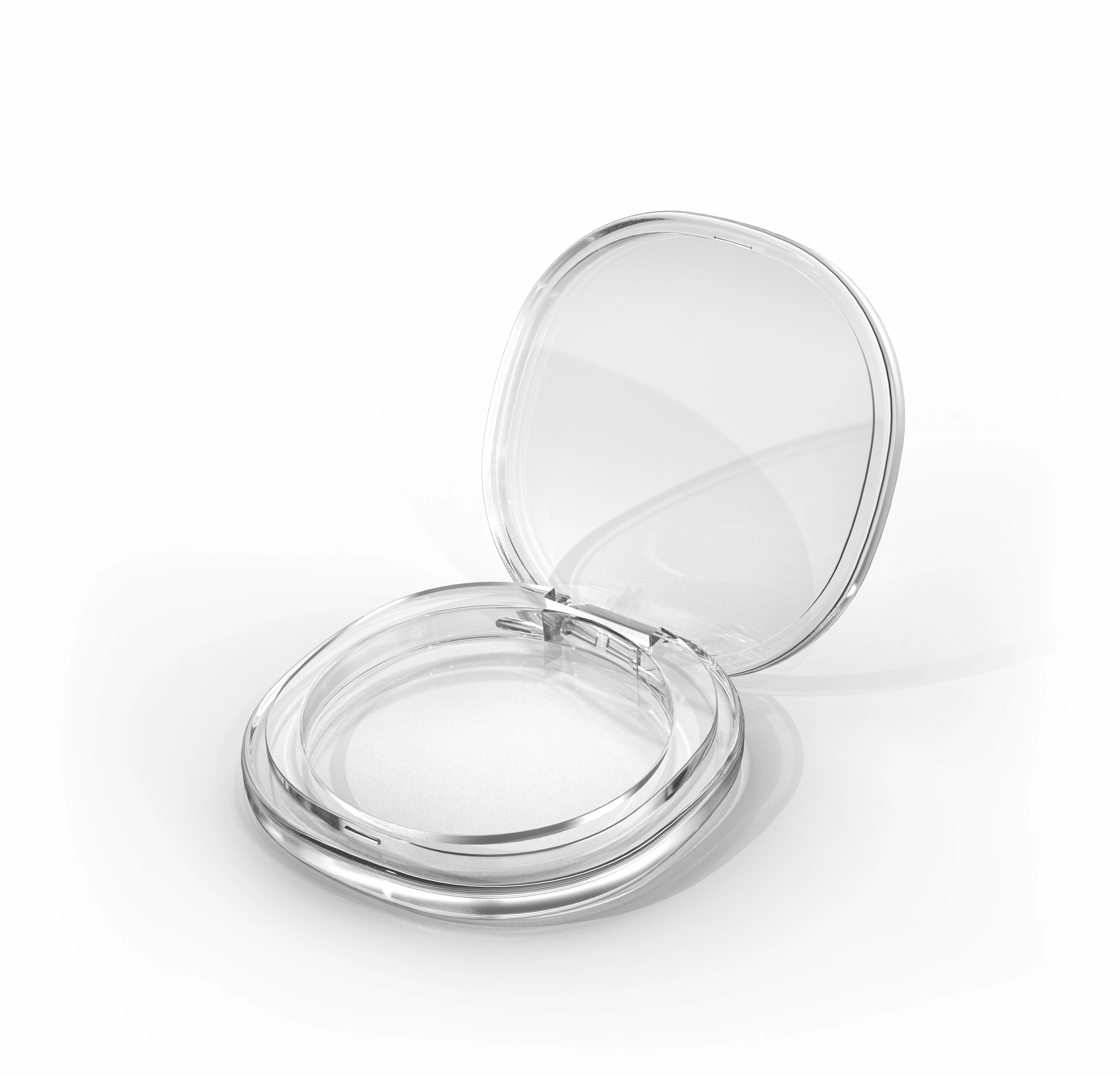 Shinhan C.M Single-Pan Round PETG Cosmetic Compact with Fully-Transparent Lid, 2.22" Diameter for Bronzer, Pressed Powders and Foundation
