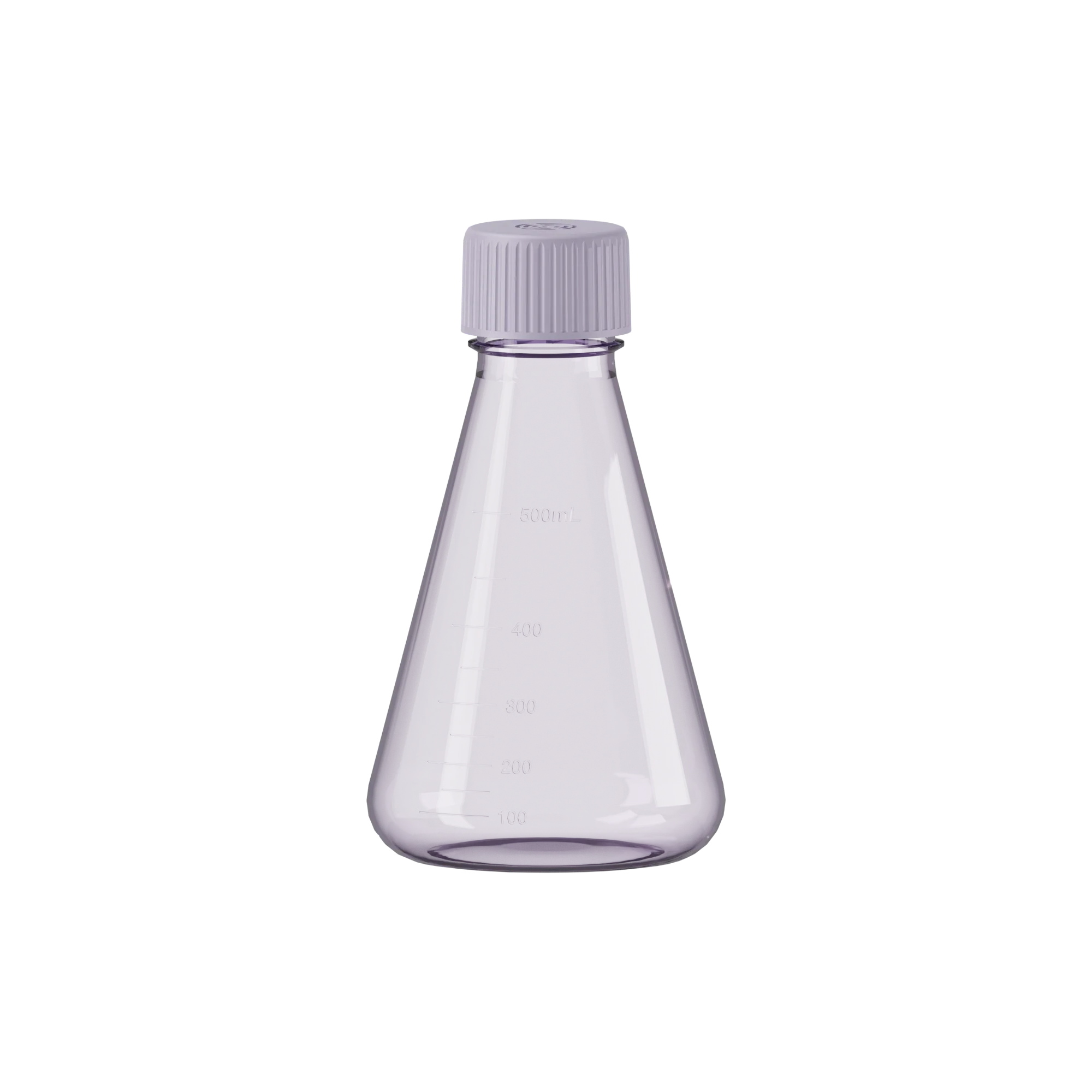 Anhui Jusu High Tech Industrial Co., Ltd 17.6oz / 520ml PET Plastic Erlenmeyer Flask Bottle with Graduated Markings & Ribbed Screw Cap