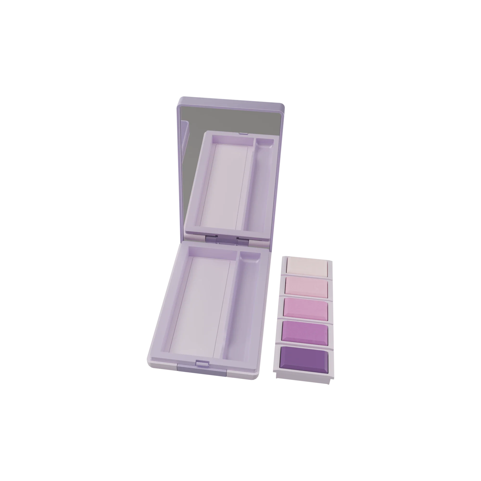 Anhui Jusu High Tech Industrial Co., Ltd 5-Pan Rectangular ABS Eyeshadow Palette with Removable Rectangular Wells, Mirror, Applicator Well & Push Button Closure