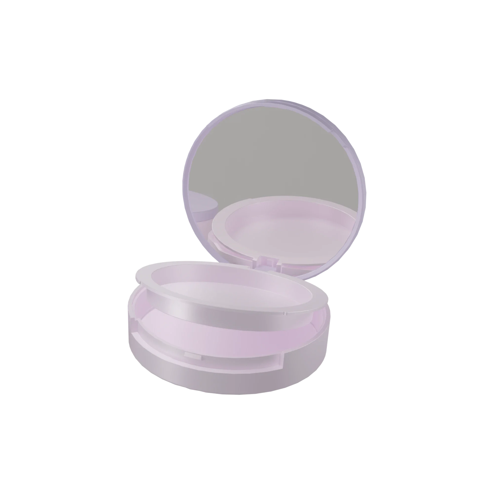 5g Deep Well Round ABS Two-Tier Cosmetic Compact with Mirror & Applicator Well