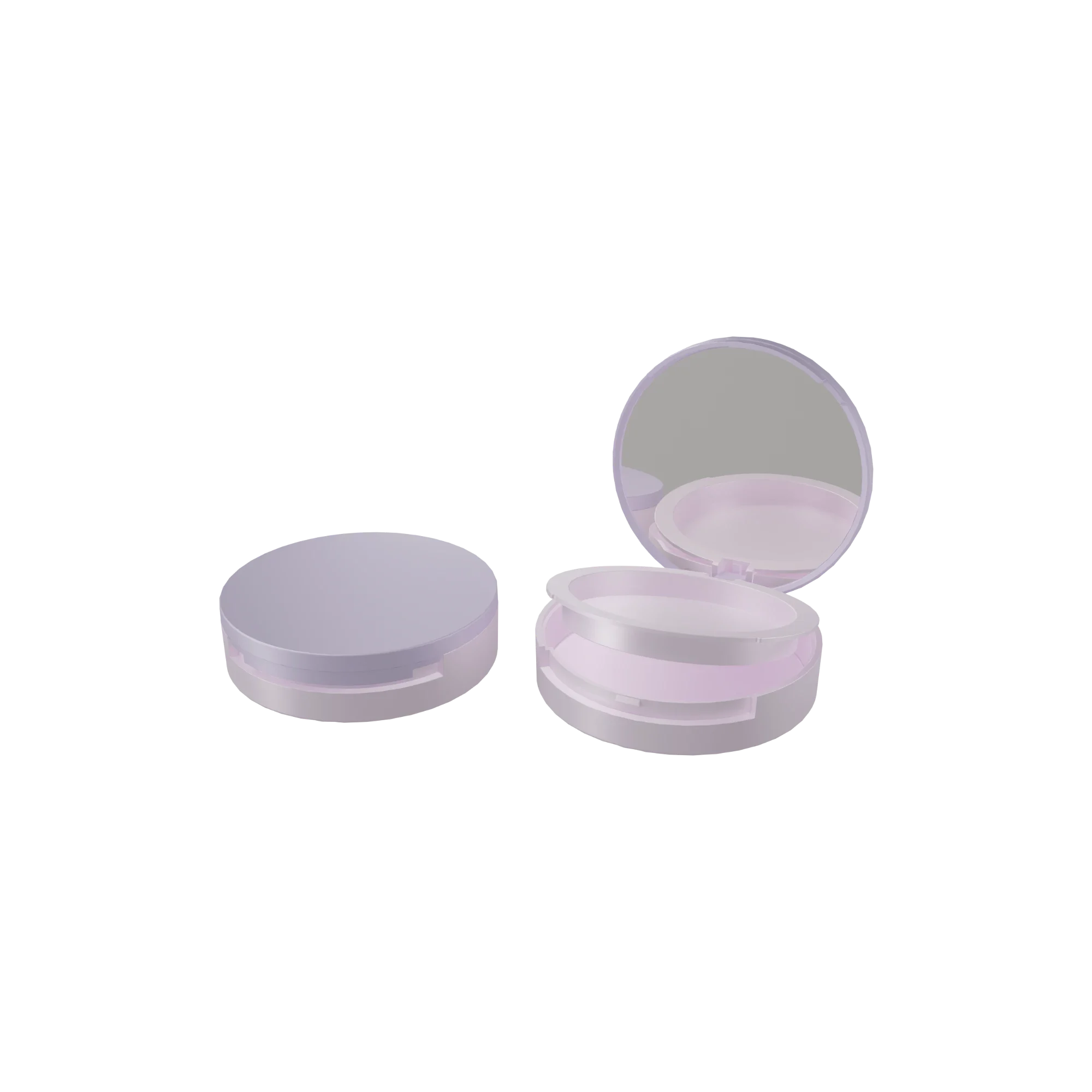 5g Deep Well Round ABS Two-Tier Cosmetic Compact with Mirror & Applicator Well