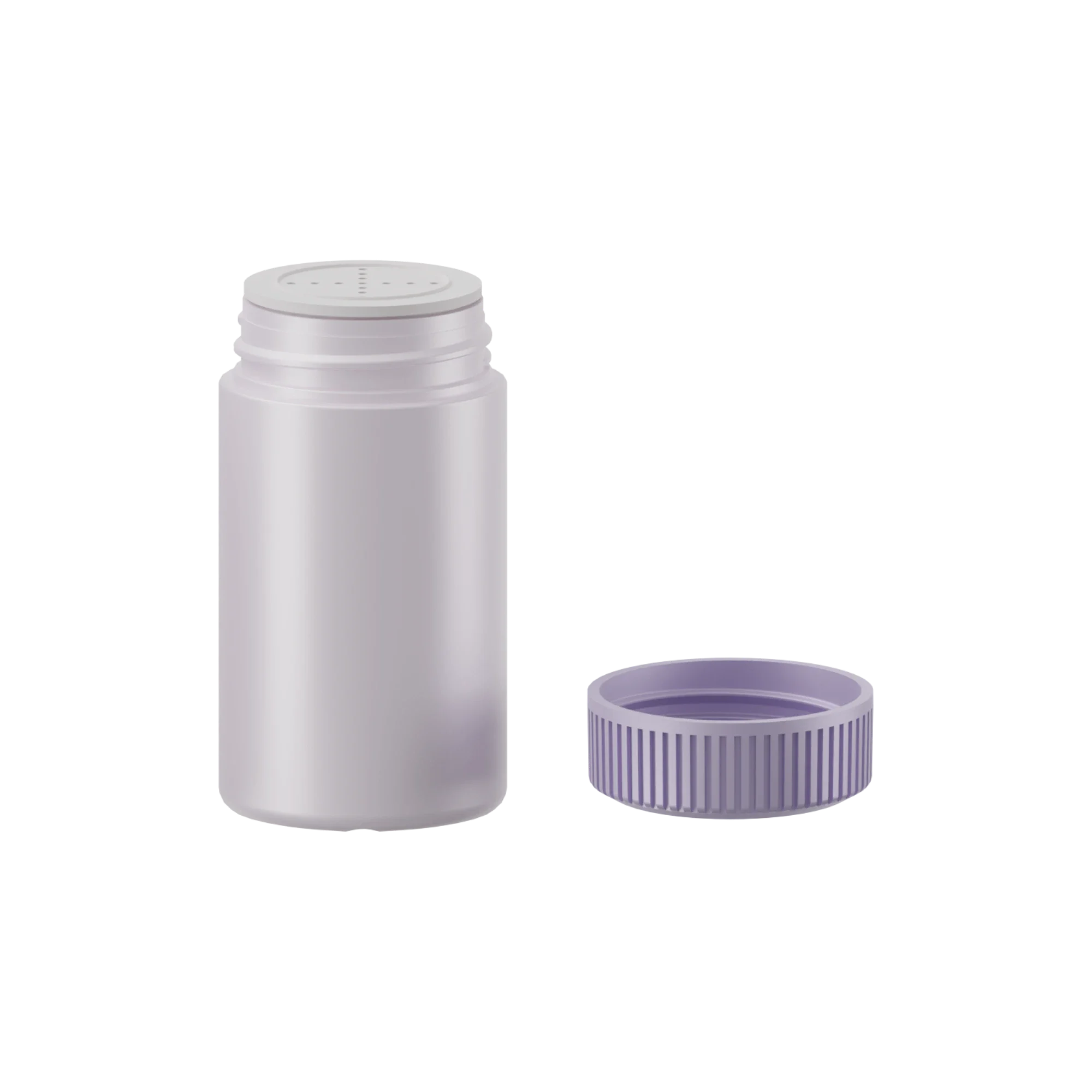 Anhui Jusu High Tech Industrial Co., Ltd 1.7oz / 50ml PP Cylinder Loose Powder Sifter Bottle with Ribbed Screw Cap
