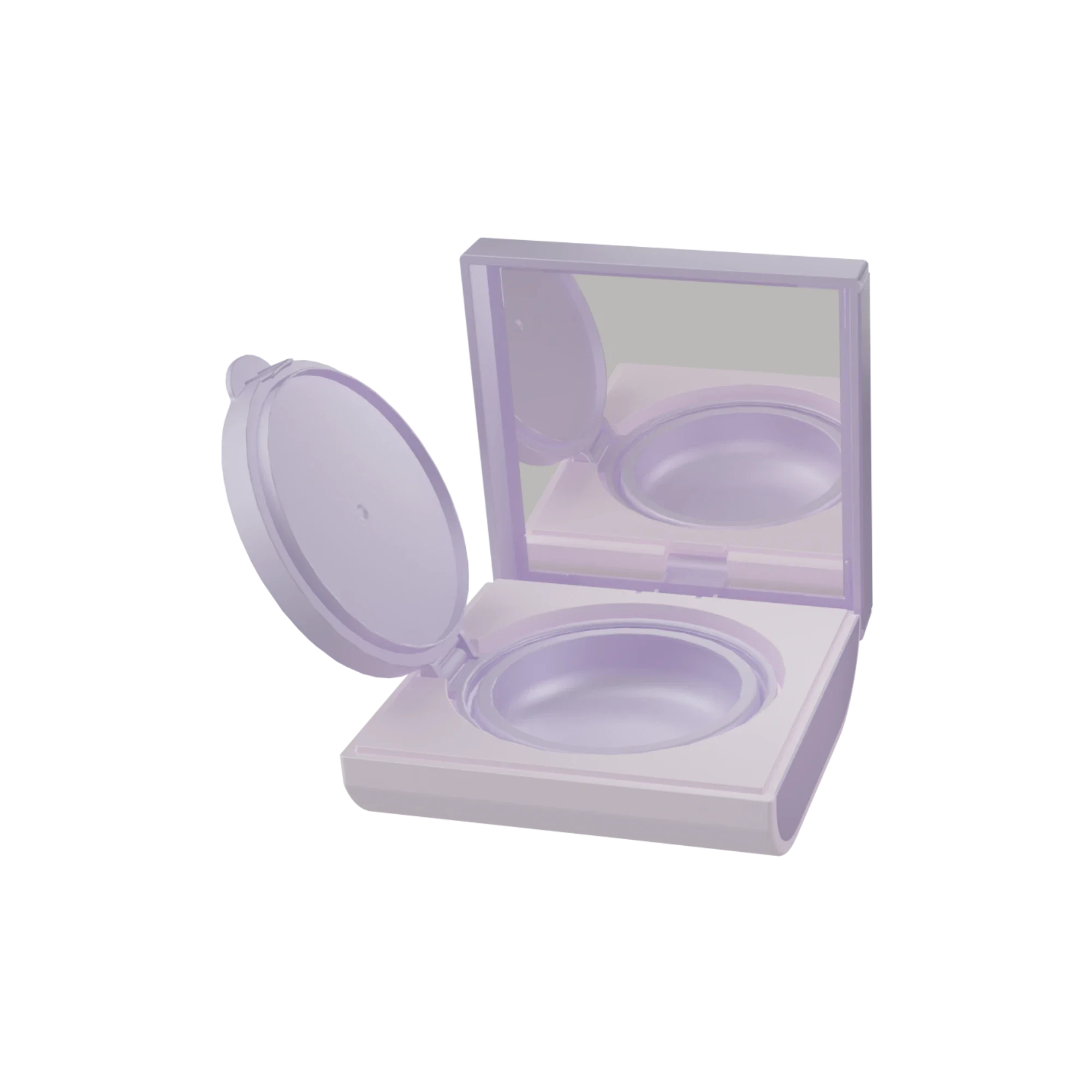 5g Deep Well Square ABS Cosmetic Compact with Round Well, Mirror & Magnetic Closure