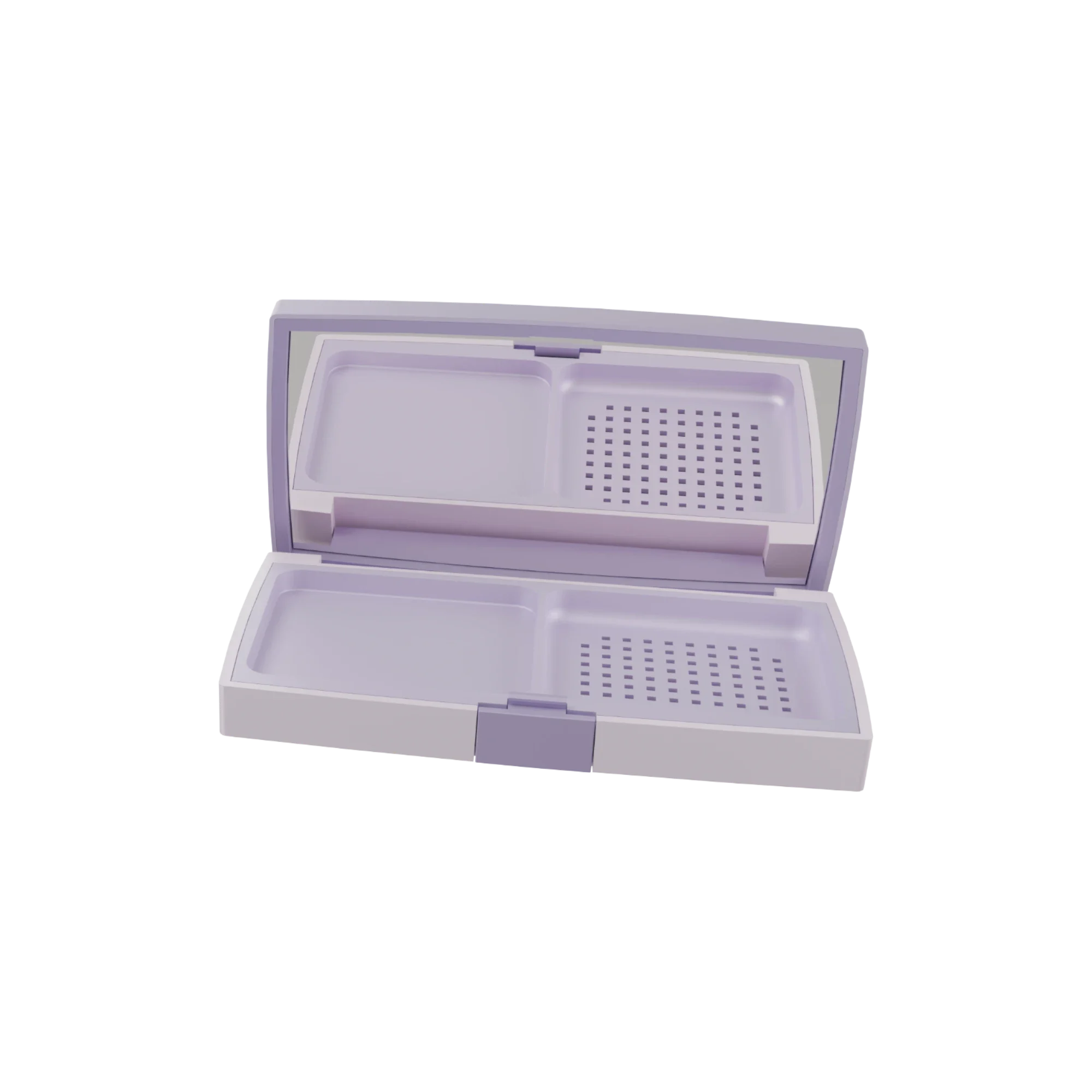 10g Rectangular ABS Powder Compact with Mirror, Vented Applicator Well & Push Button Closure