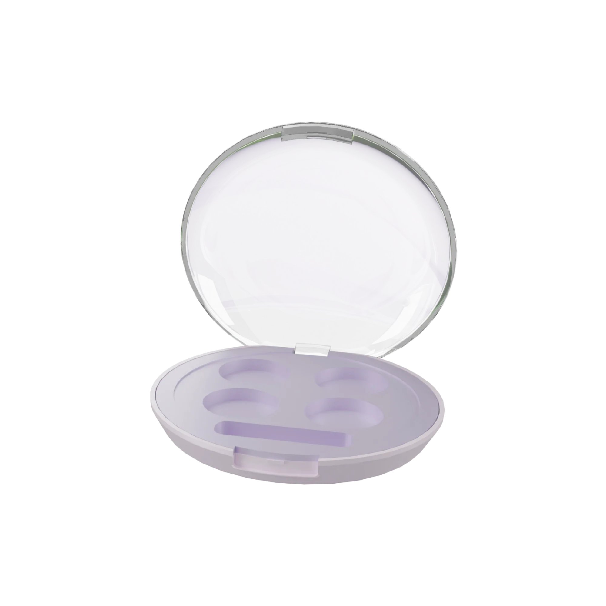 Anhui Jusu High Tech Industrial Co., Ltd 4g 4-Pan Round AS & ABS Eyeshadow Palette with Round Wells, Applicator Well & Clear Domed Lid