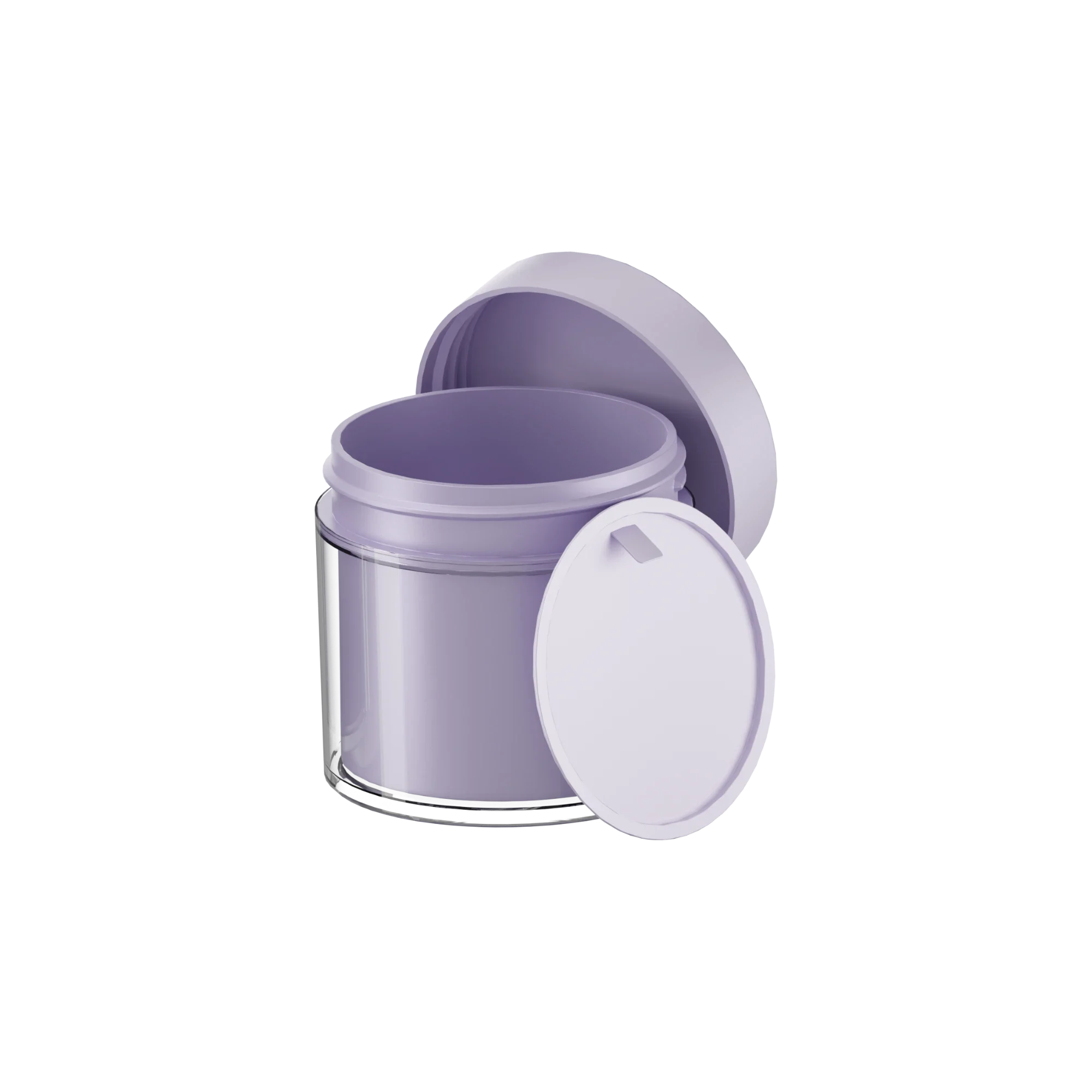 Anhui Jusu High Tech Industrial Co., Ltd 3.4oz / 100ml Double-Wall AS/PP Straight Sided Cosmetic Jar with Flush Cap & Sealing Disc with 70mm Neck