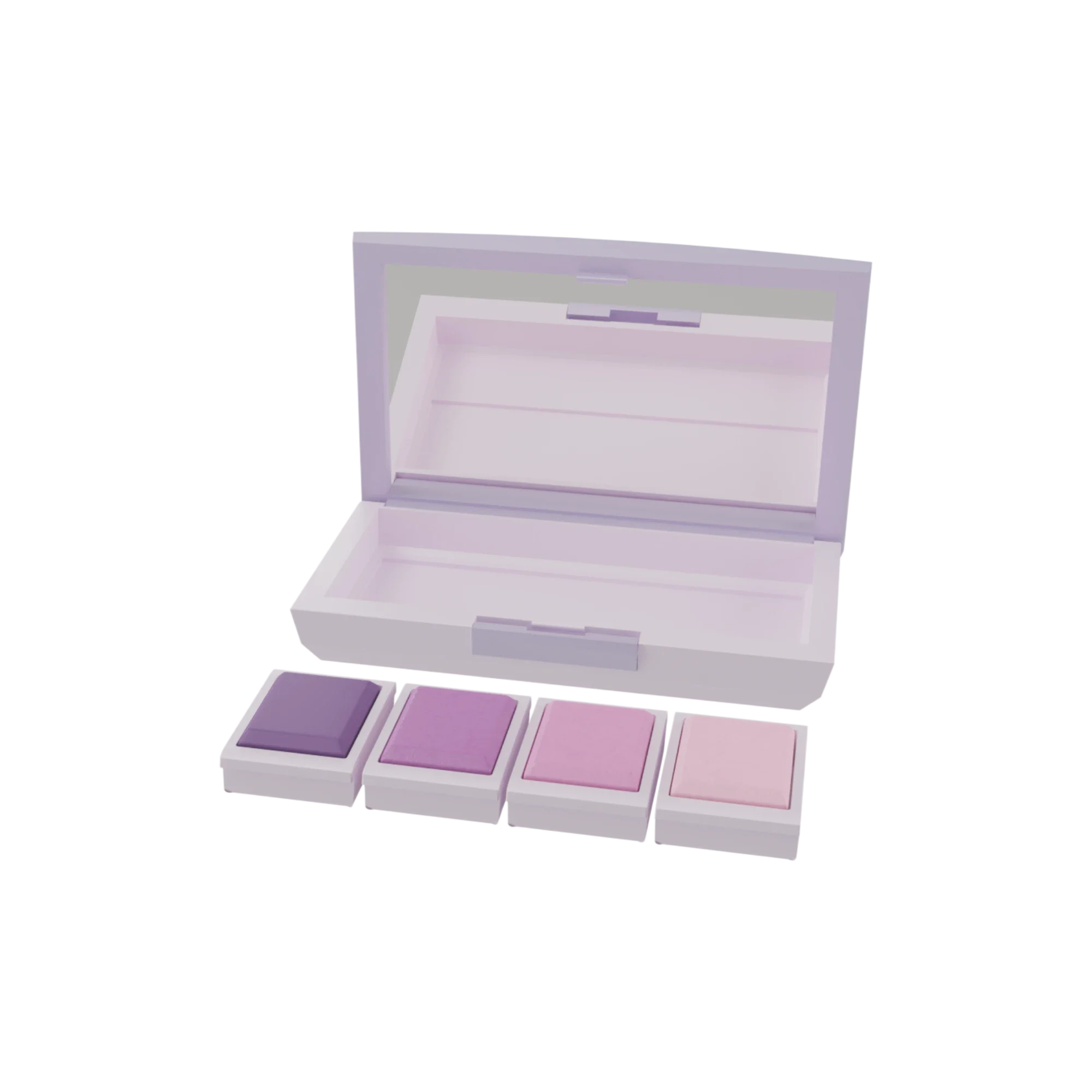 Anhui Jusu High Tech Industrial Co., Ltd 4g 4-Pan Rectangular ABS Eyeshadow Palette with Removable Square Wells, Mirror & Push Button Closure