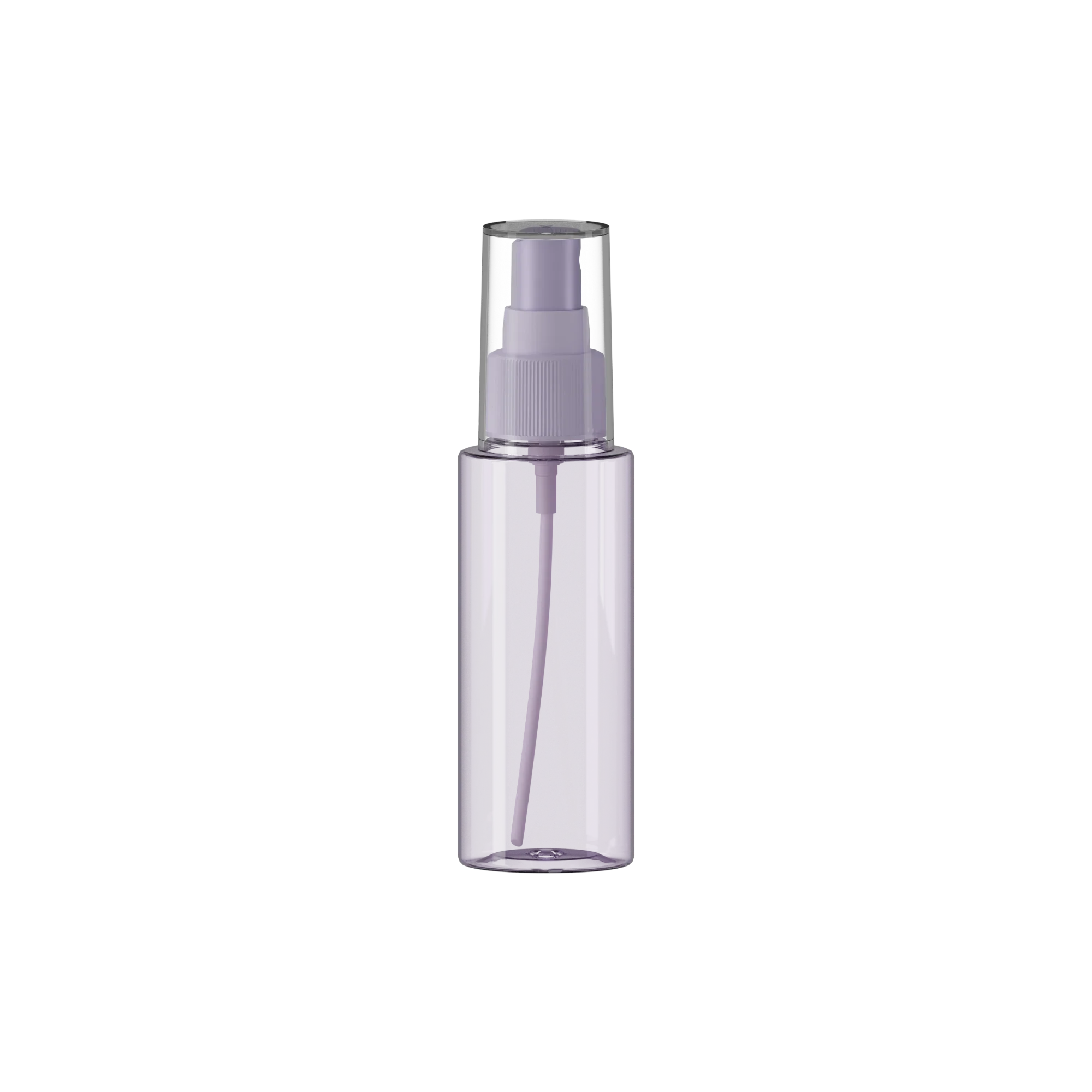Anhui Jusu High Tech Industrial Co., Ltd 3.8oz / 112ml PET Cylinder Cosmetic Spray Bottle with Fine Mist Sprayer & Clear Overcap