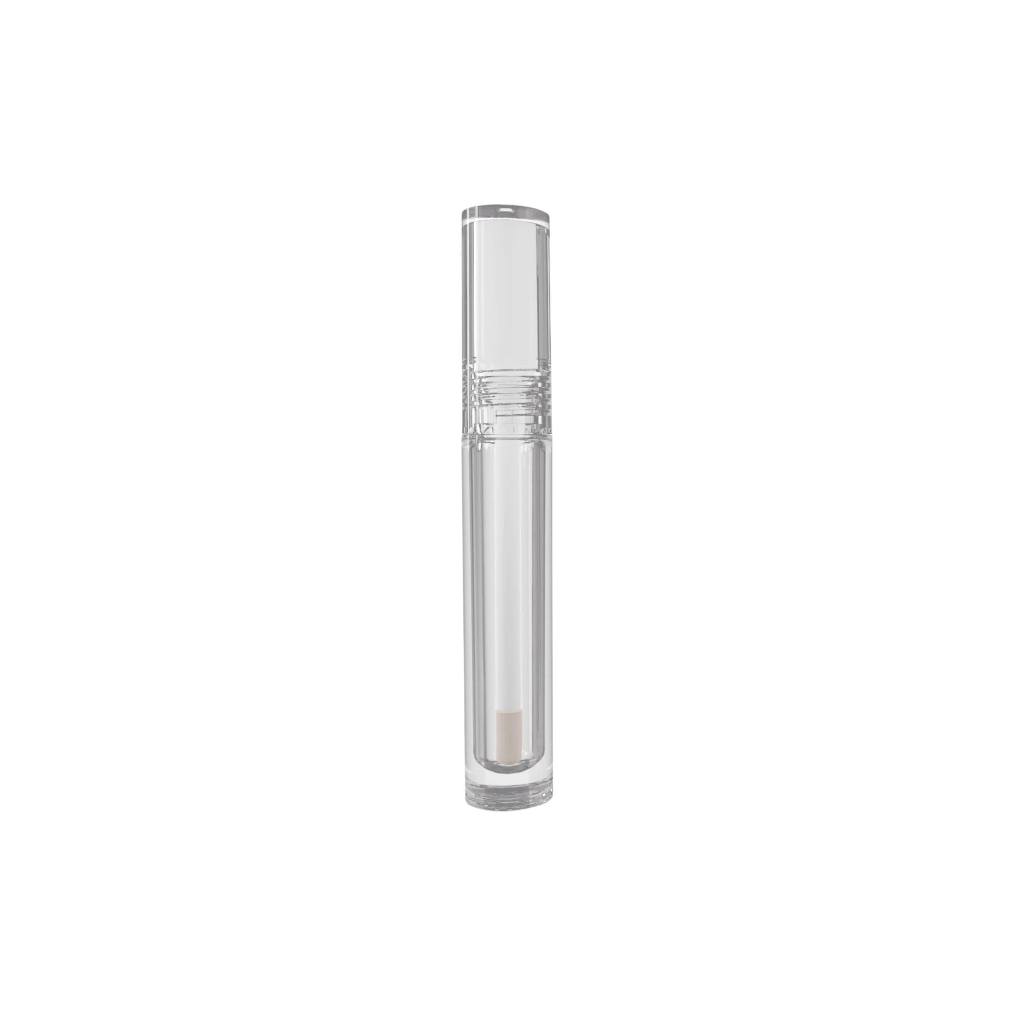 Anhui Jusu High Tech Industrial Co., Ltd 0.10oz / 3ml Thick-Wall PETG Cylinder Fully Transparent Lip Gloss Tube with PETG Cap & Doe-Foot Wand Applicator
