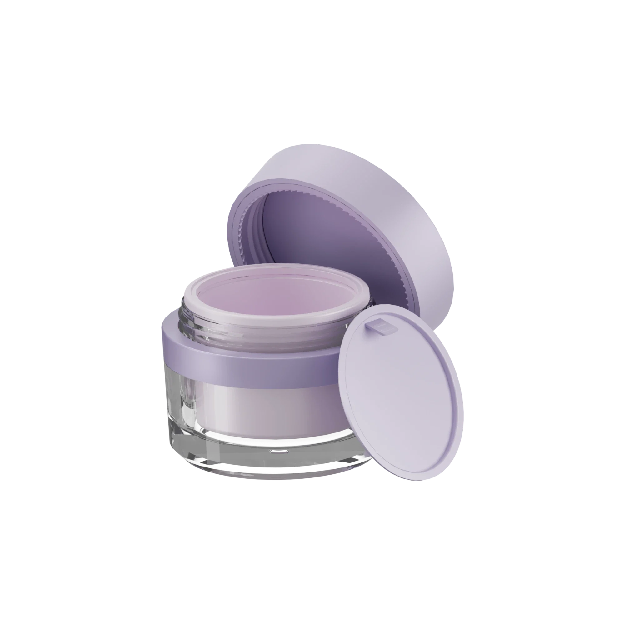 Anhui Jusu High Tech Industrial Co., Ltd 1.7oz / 50ml Double-Wall AS/PP Straight Sided Cosmetic Jar with Custom Color Band, Flush Cap & Sealing Disc, 56mm Neck