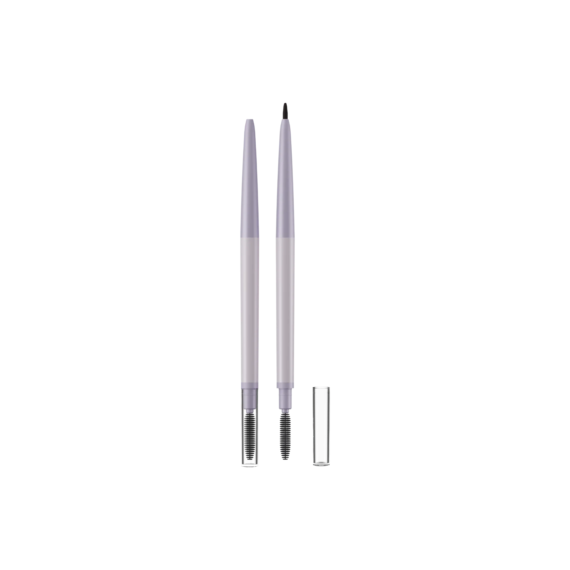 Anhui Jusu High Tech Industrial Co., Ltd 0.05ml ABS Slim Dual-Ended Eyeliner & Eyebrow Pen with Ultra-Fine Tip, Conical Cap & Spoolie Brush