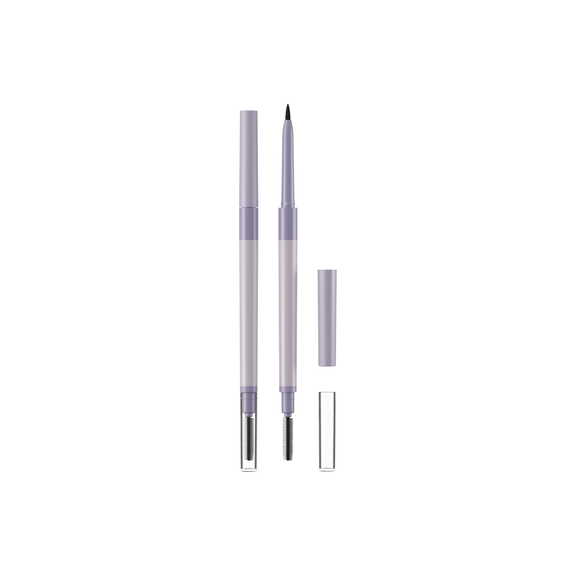 Anhui Jusu High Tech Industrial Co., Ltd 0.06ml ABS Slim Dual-Ended Cylinder Eyeliner & Eyebrow Pen with Ultra-Fine Tip & Spoolie Brush