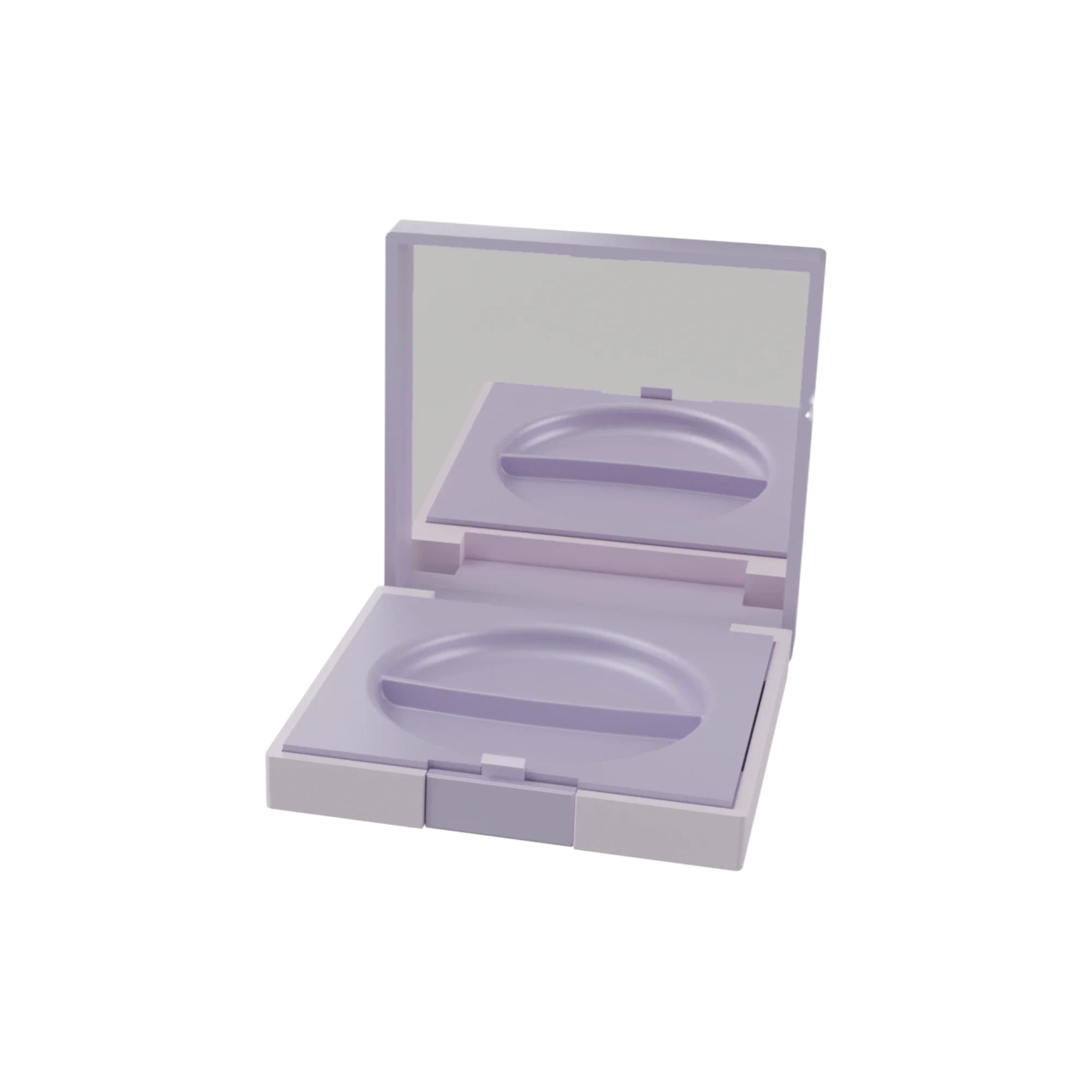 Anhui Jusu High Tech Industrial Co., Ltd 2g 2-Pan Square ABS Eyeshadow Palette with Half-Circle Wells, Mirror & Push Button Closure