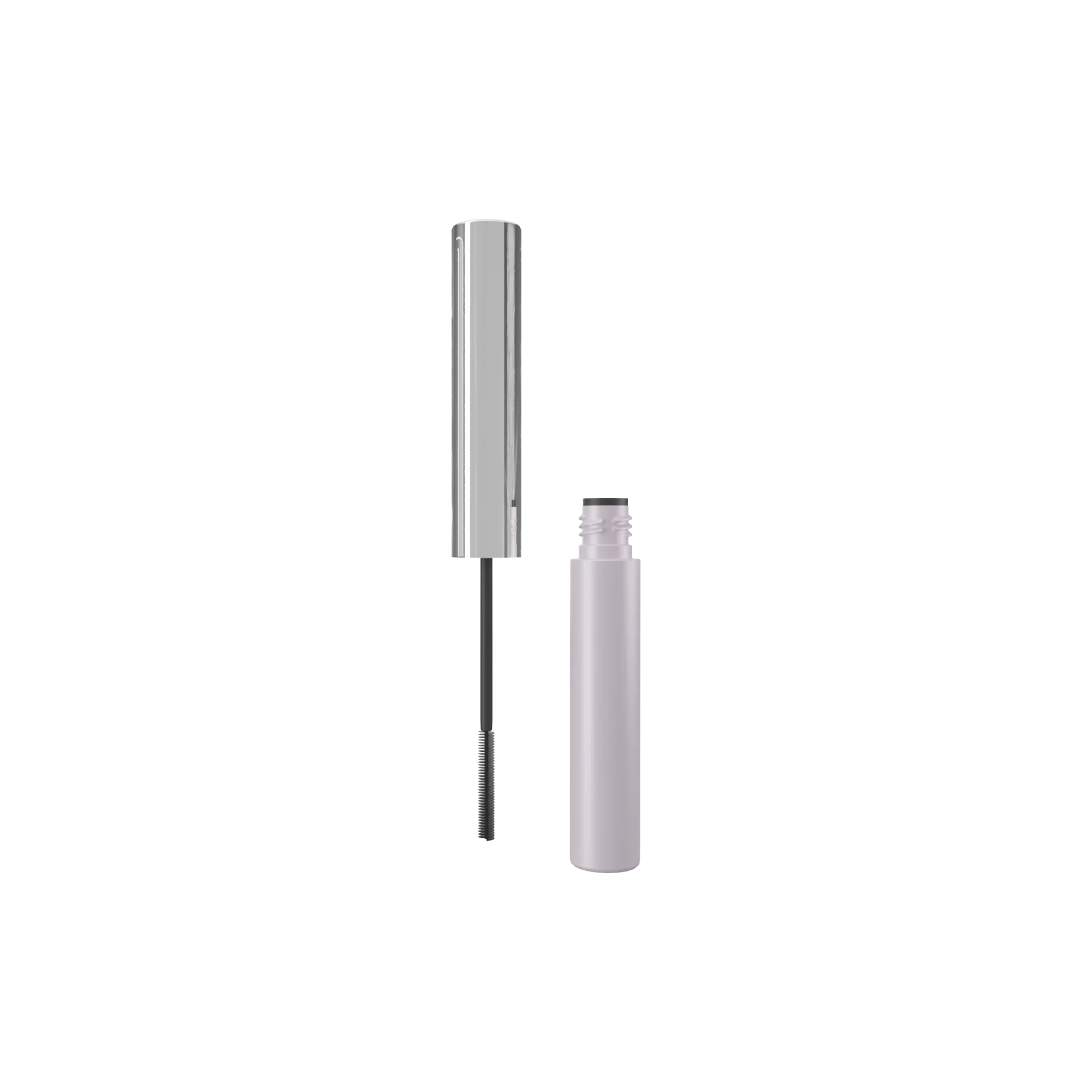 Anhui Jusu High Tech Industrial Co., Ltd 0.14oz / 4ml PETG Cylinder Mascara Tube with Tall Aluminum Cap & Slim Bristle Brush