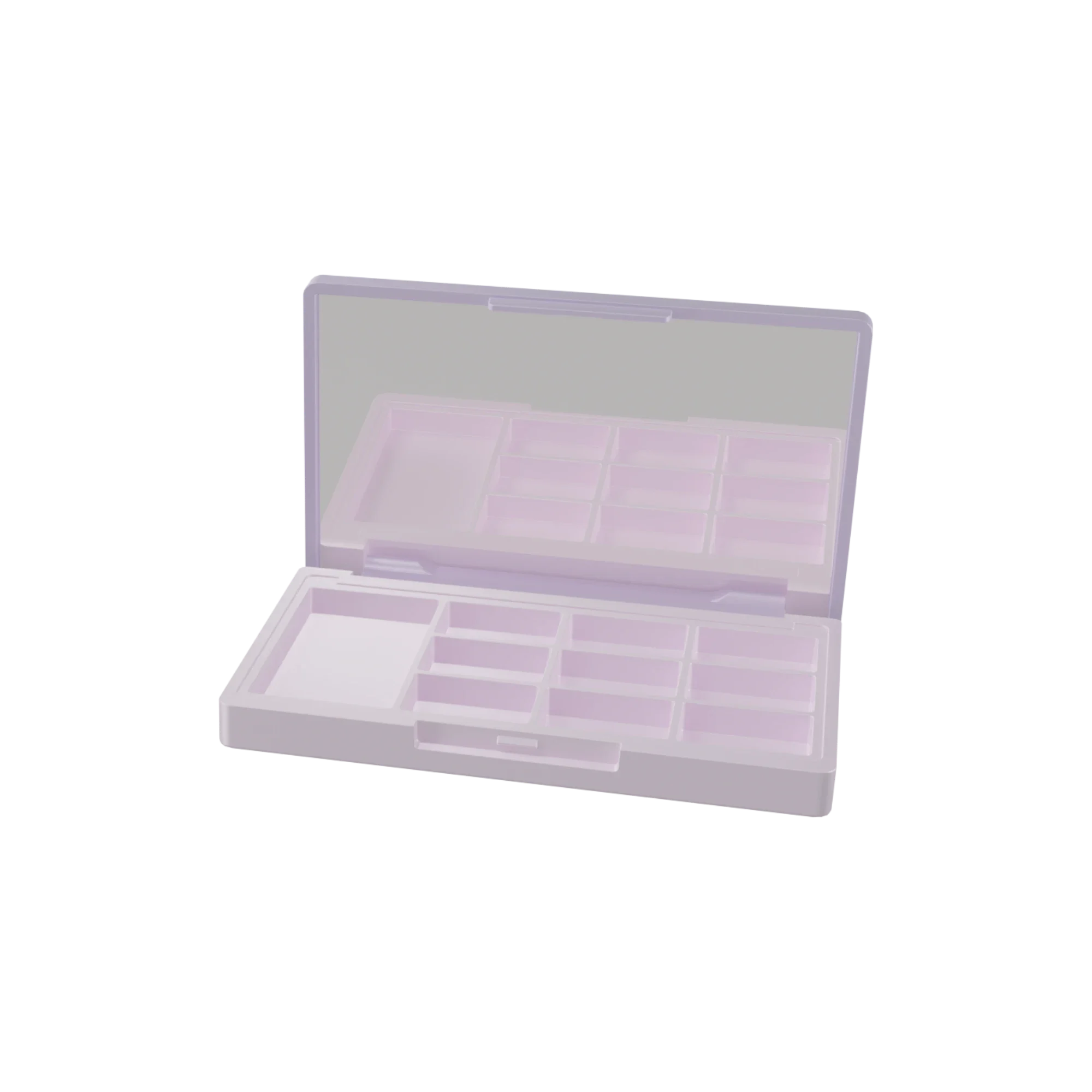 Anhui Jusu High Tech Industrial Co., Ltd 10g 9-Pan Rectangular ABS Eyeshadow Palette with Rectangular Wells, Mirror & Applicator Well