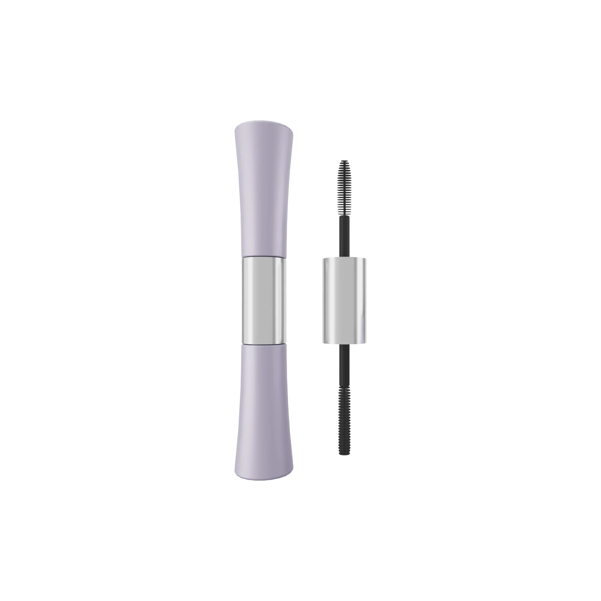 Anhui Jusu High Tech Industrial Co., Ltd 2x5.8ml / 0.2oz Dual-Ended PETG Mascara Tube with Tapered PP Caps, Aluminum Center Band & Customizable TPU Bristle Brushes
