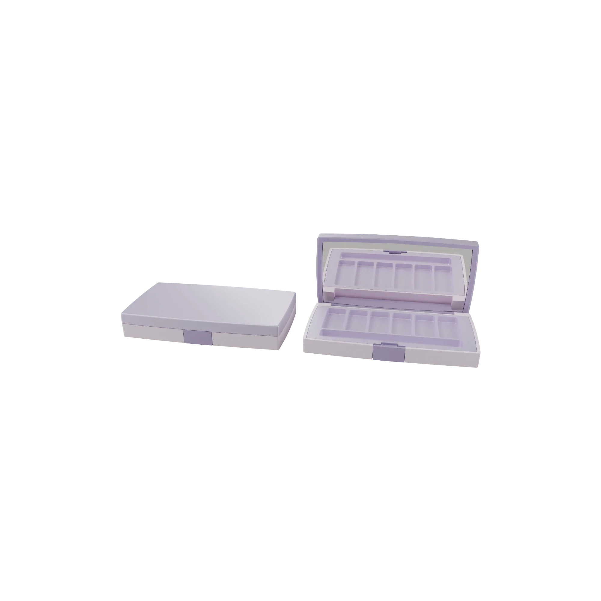 Anhui Jusu High Tech Industrial Co., Ltd 7g 6-Pan Rectangular ABS Eyeshadow Palette with Mirror, Applicator Well & Push Button Closure