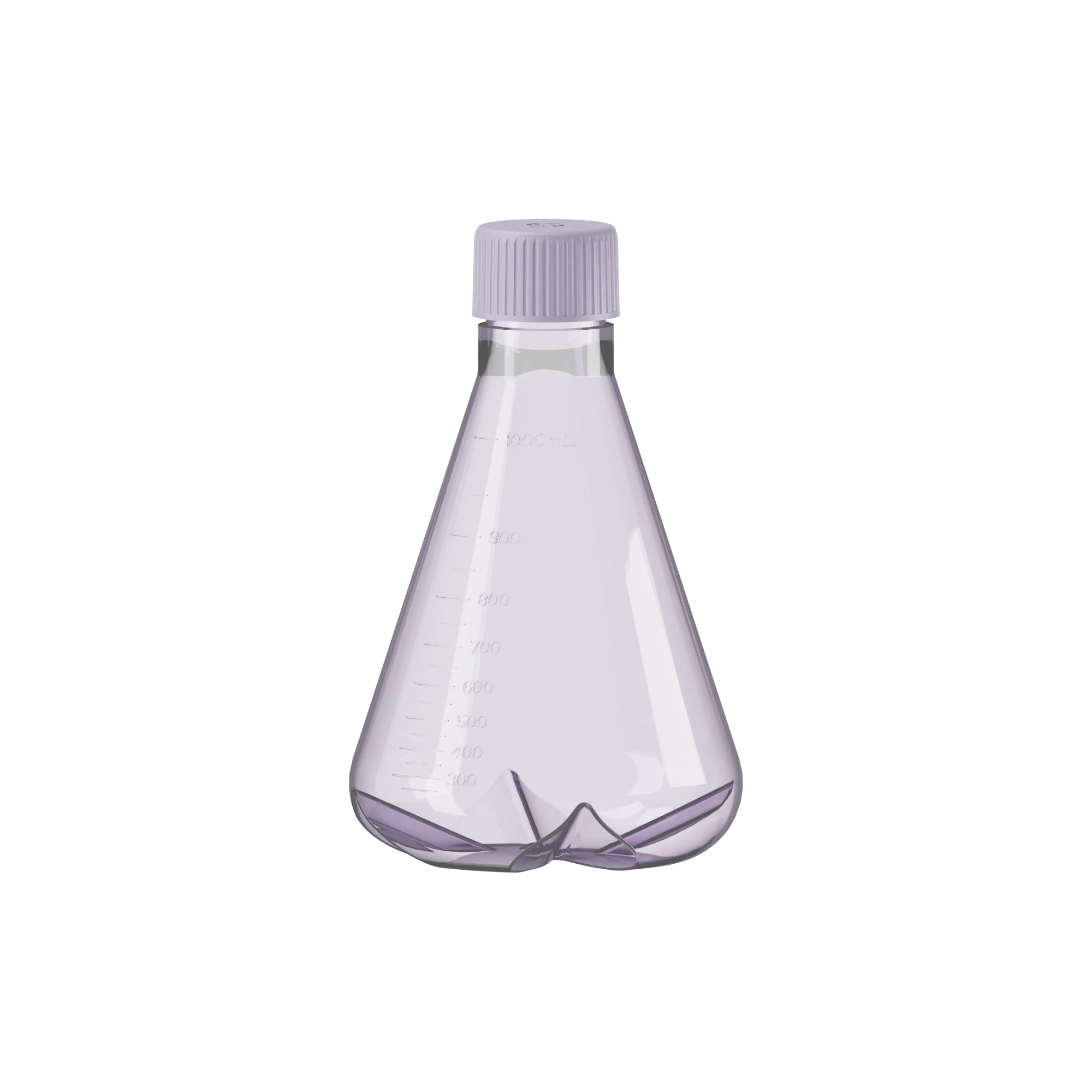Anhui Jusu High Tech Industrial Co., Ltd 17.6oz / 520ml PET Plastic Erlenmeyer Flask Bottle with Baffled Bottom, Graduated Markings & Ribbed Screw Cap