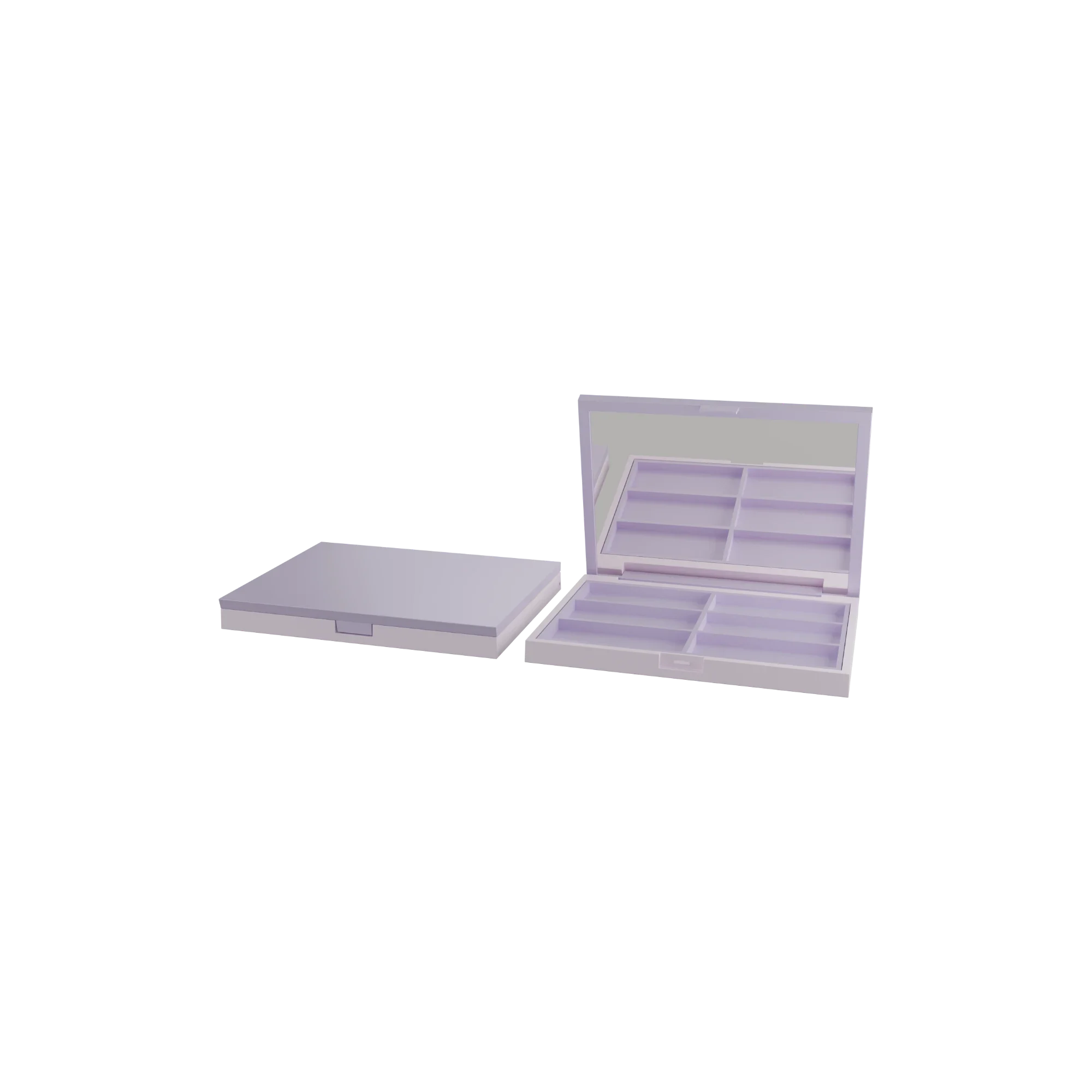 Anhui Jusu High Tech Industrial Co., Ltd 6-Pan Rectangular ABS Eyeshadow Palette with Rectangular Wells & Mirror