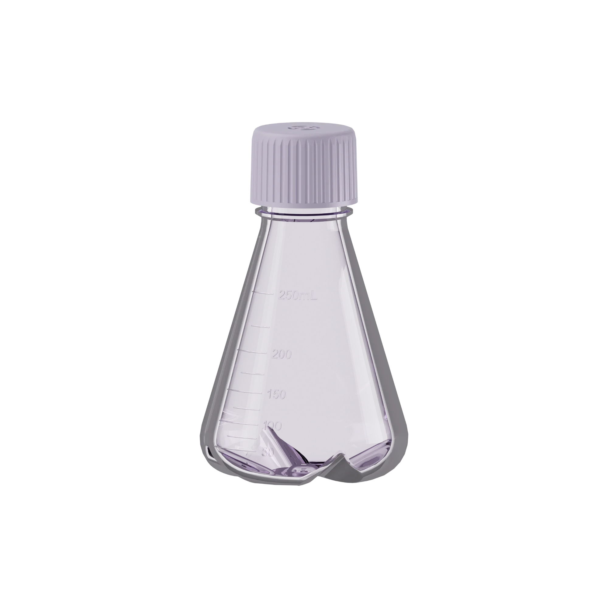 Anhui Jusu High Tech Industrial Co., Ltd 10.75oz / 318ml PET Plastic Erlenmeyer Flask Bottle with Baffled Bottom, Graduated Markings & Ribbed Screw Cap