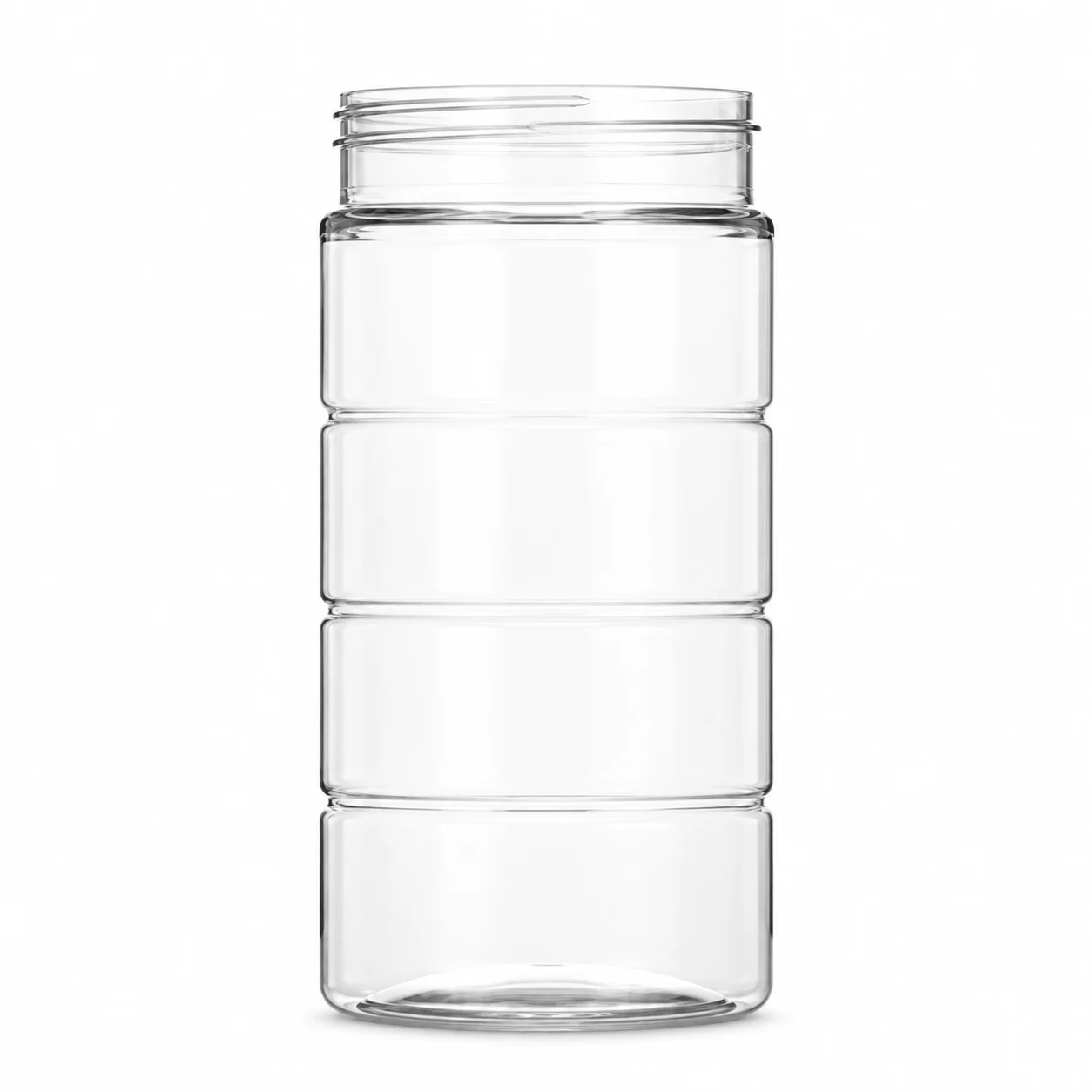 18oz / 532ml 70-485 Tall Wide-Mouth PET Ribbed Jar