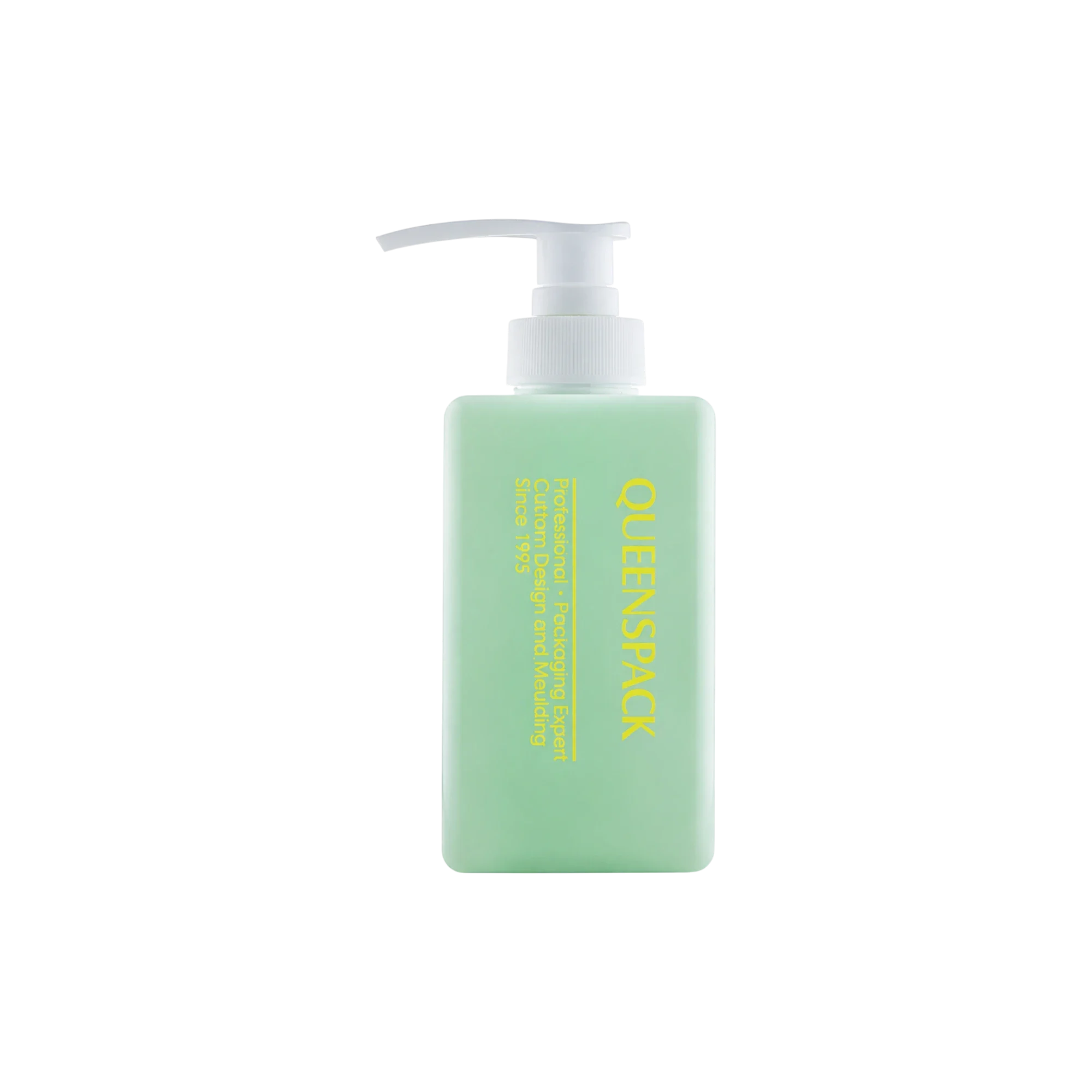 Queens Packaging Co., ltd. 15.2oz / 450ml PETG Rectangular Cleanser Pump Bottle with Lock-Down PP Pump