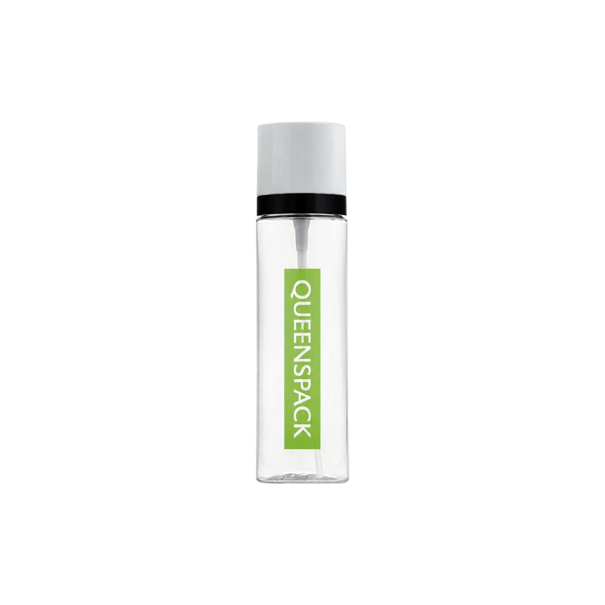 Queens Packaging Co., ltd.  3.7oz / 110ml Clear PET Cylinder Spray Bottle with Wide-Angle Fine Mist Sprayer & Overcap