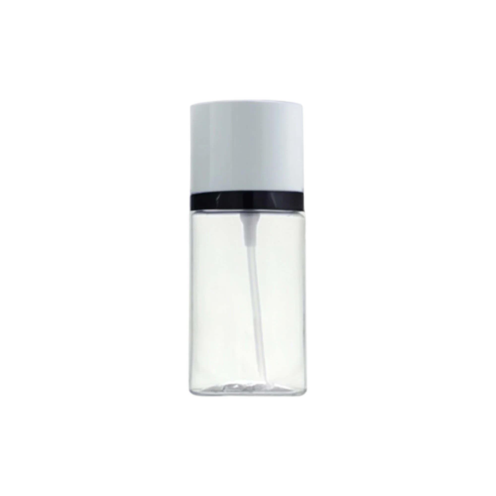 Queens Packaging Co., ltd. 2oz / 60ml PET Cylinder 360-Degree Spray Bottle with Clear Overcap
