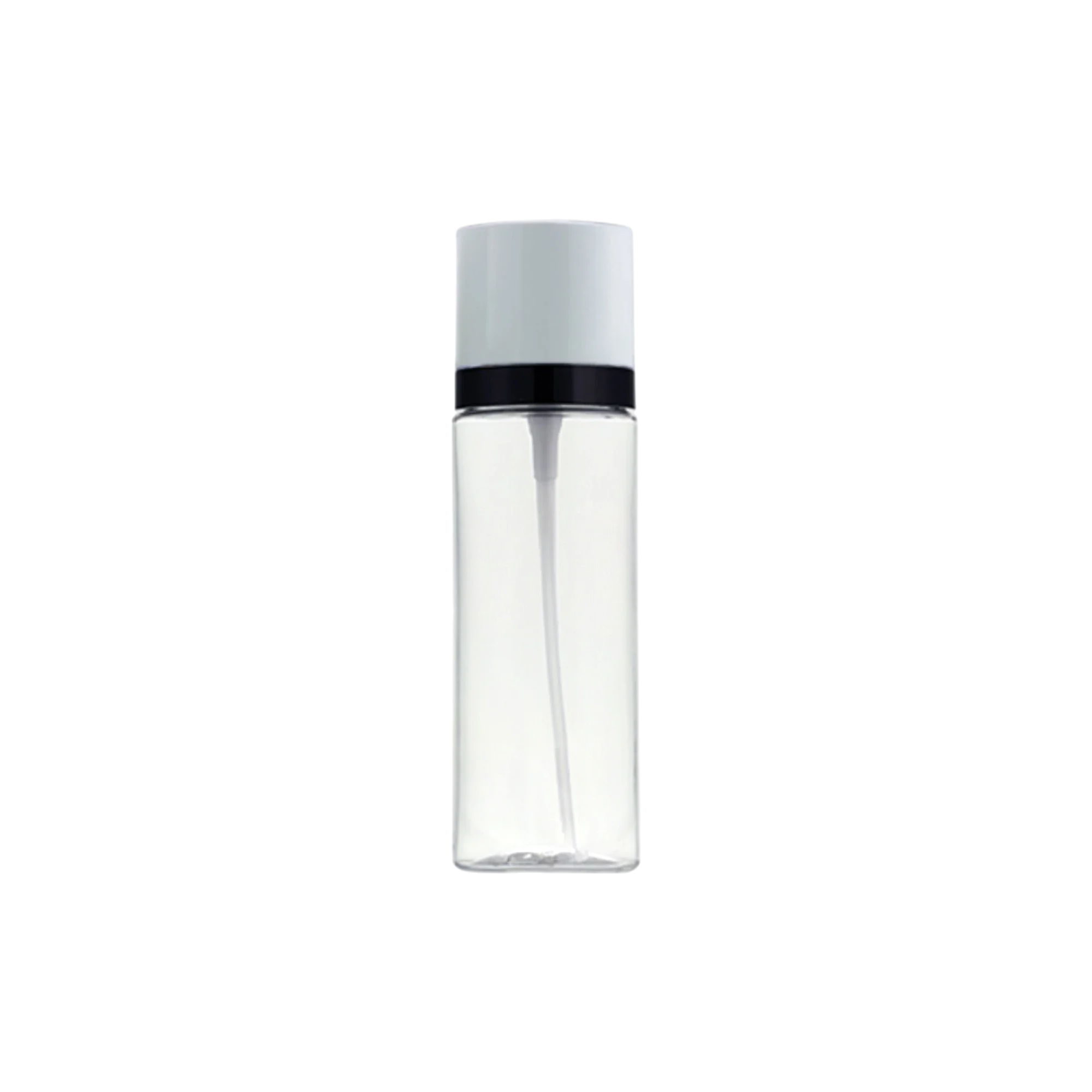 Queens Packaging Co., ltd. 2.7oz / 80ml PET Cylinder 360-Degree Spray Bottle with Clear Overcap