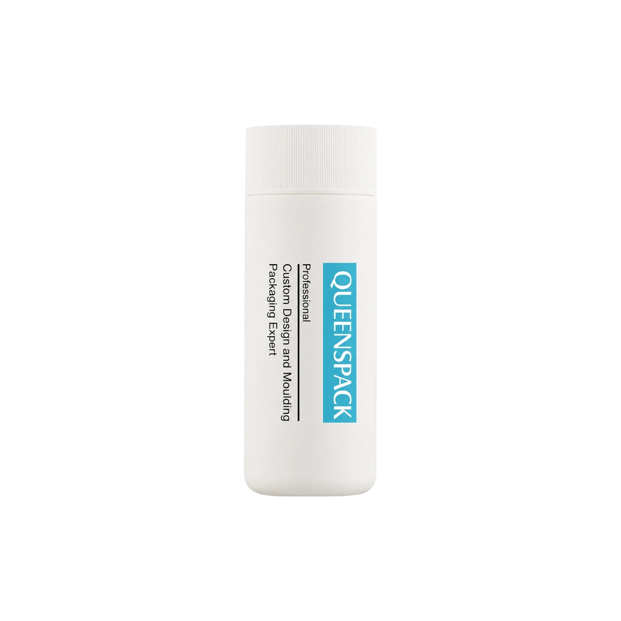 Queens Packaging Co., ltd. 100g ABS Cylinder Wide-Mouth Loose Powder Sifter Bottle with PP Sifter Insert & Flush ABS Threaded Closure