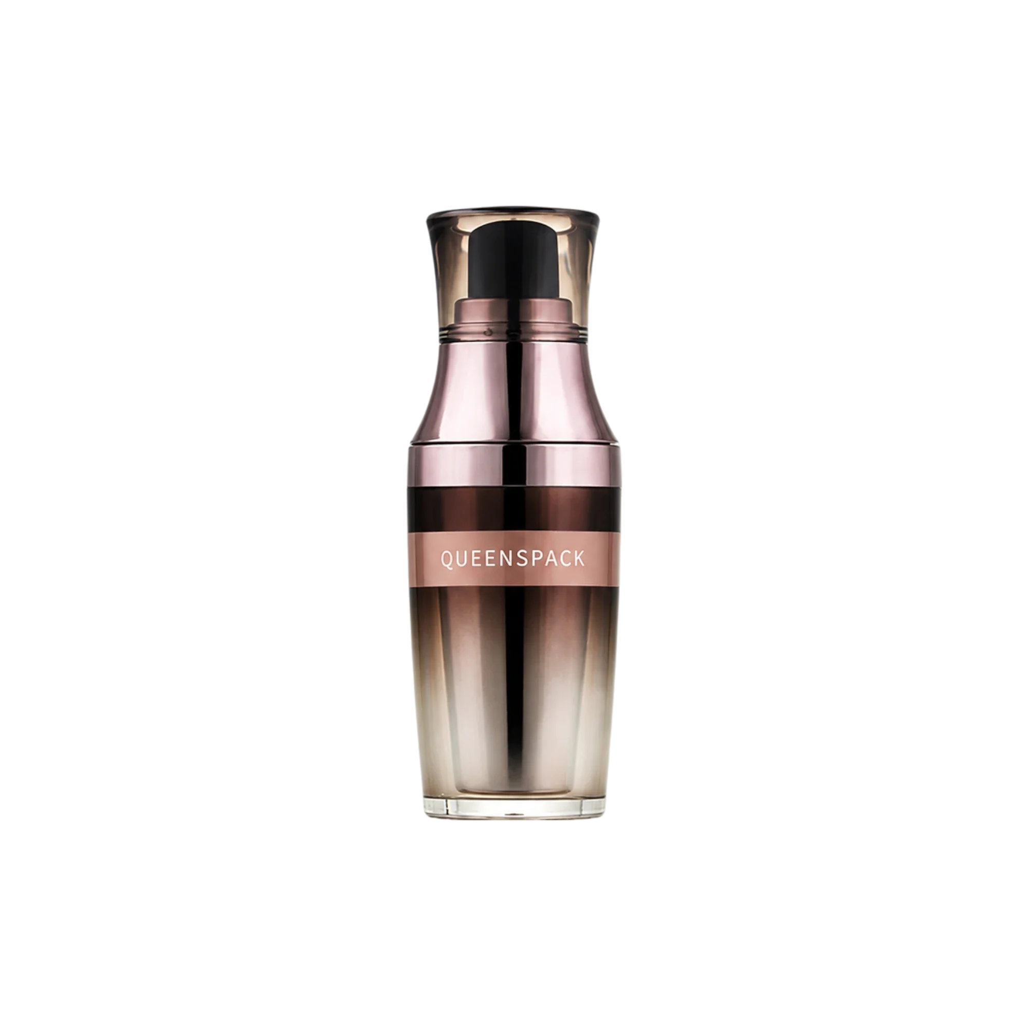 Queens Packaging Co., ltd. 1oz / 30ml Acrylic Double-Wall Tapered Cylinder Pump Bottle with Acrylic Overcap, PP Pump & PE Inner Bottle