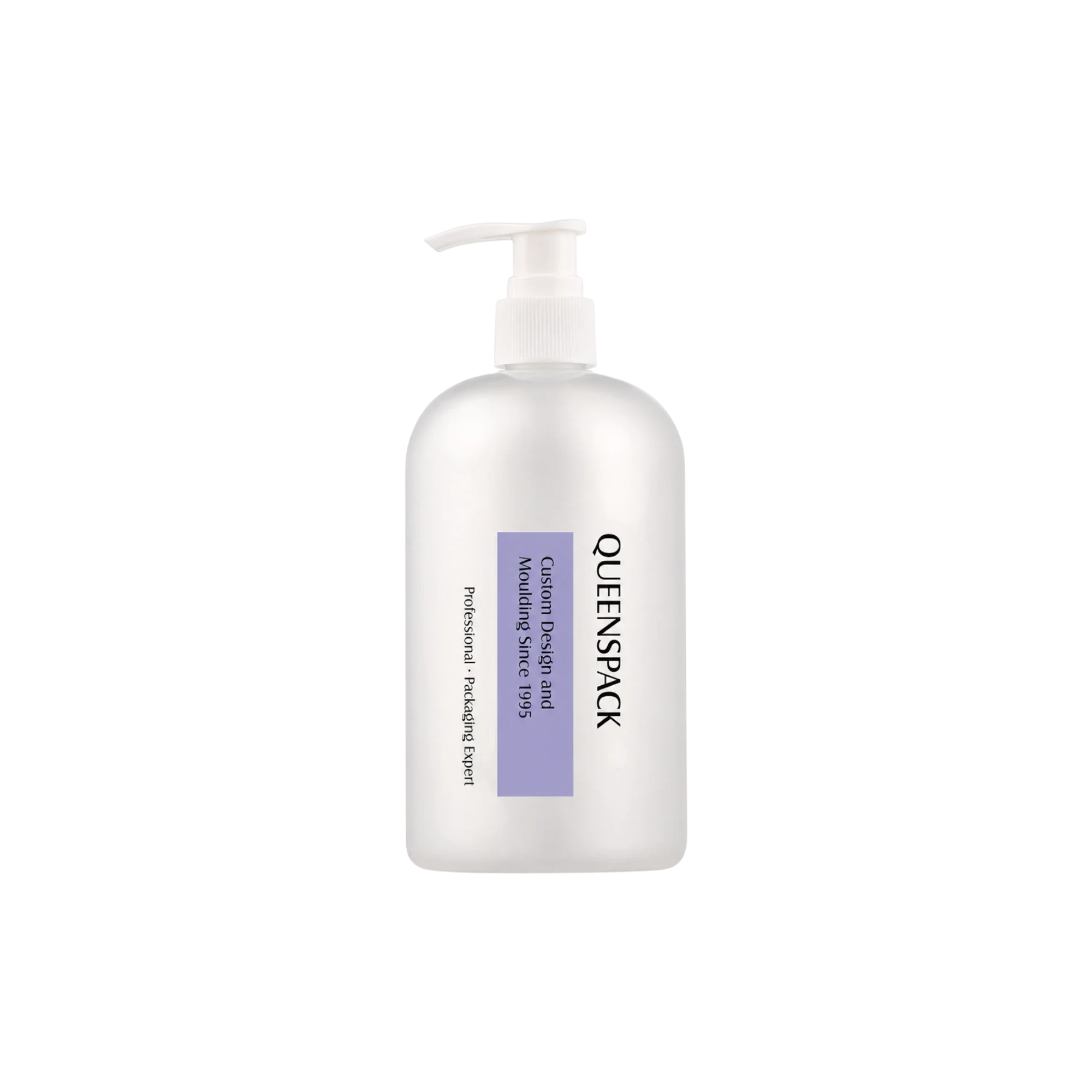 Queens Packaging Co., ltd. 10.1oz / 300ml Clear PET Round Cleanser Pump Bottle with PP Pump