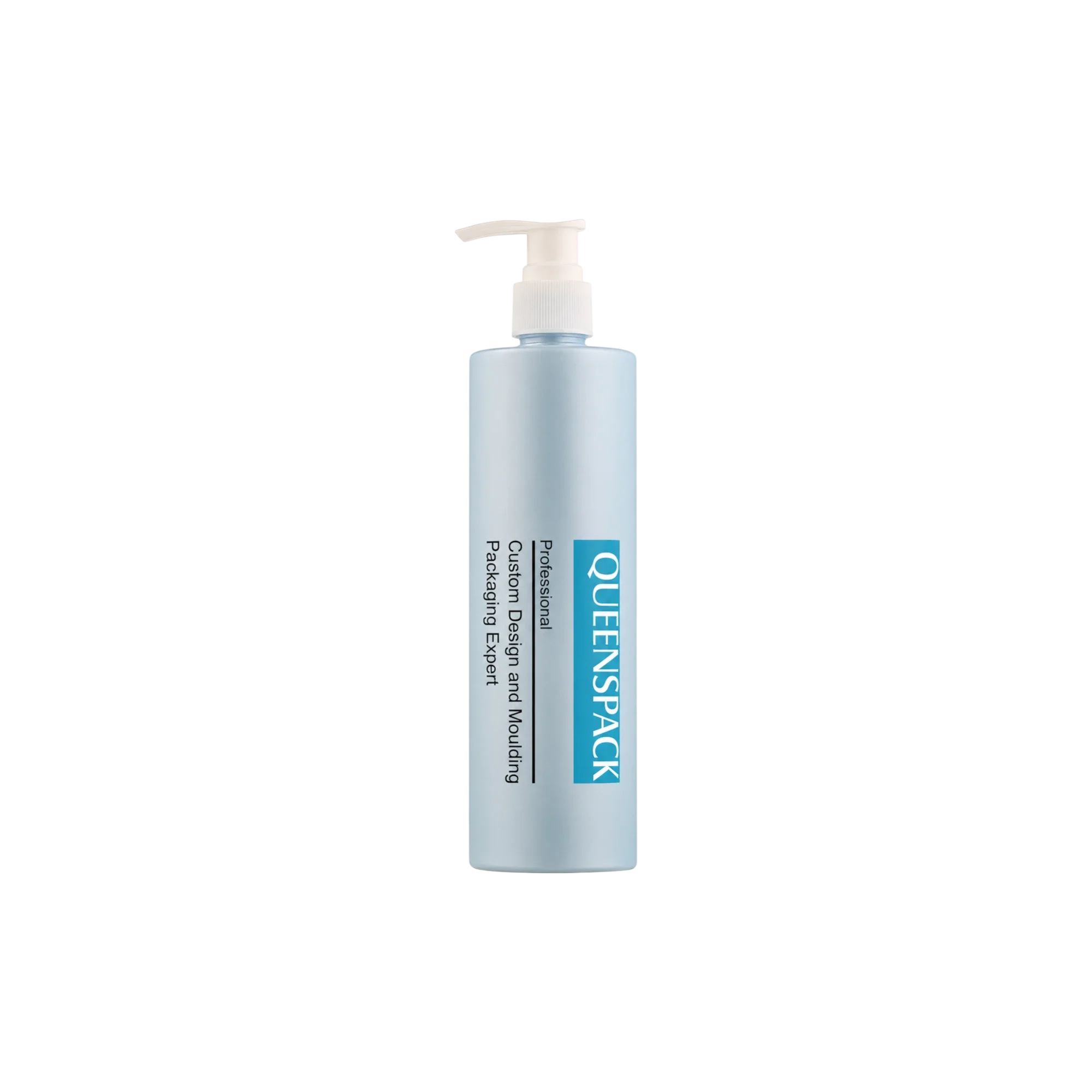 Queens Packaging Co., ltd. 13.5oz / 400ml Clear PET Cylinder Cleanser Pump Bottle with PP Pump