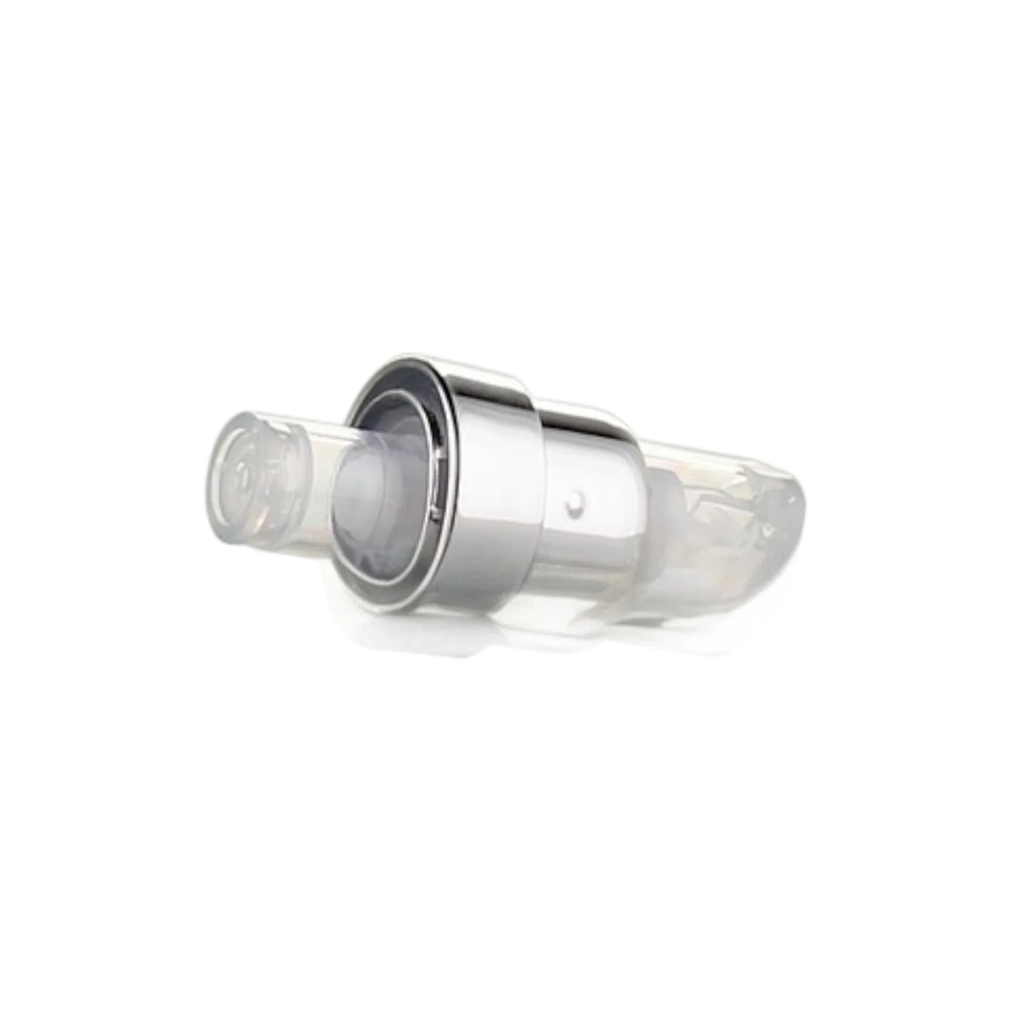 Queens Packaging Co., ltd. 0.17oz / 5ml PP Cylinder Airless Pump Bottle with Clear Overcap & PP Pump with Metallized Collar, 0.12cc Dosage