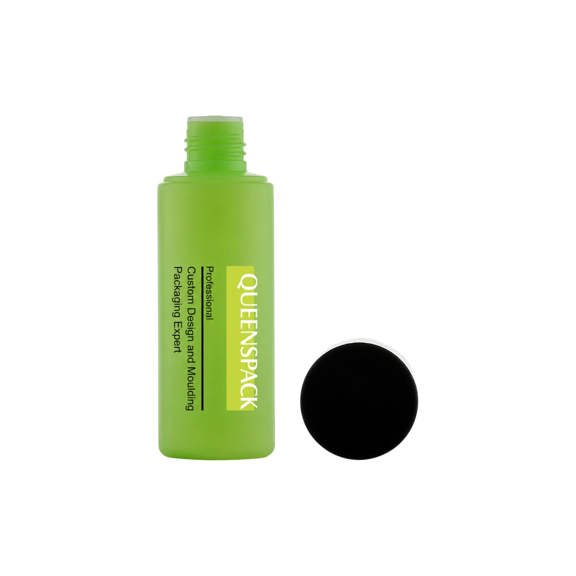 Queens Packaging Co., ltd.  3.4oz / 100ml PE Cylinder Cosmetic Bottle with PE Orifice Reducer & Flush PP Closure